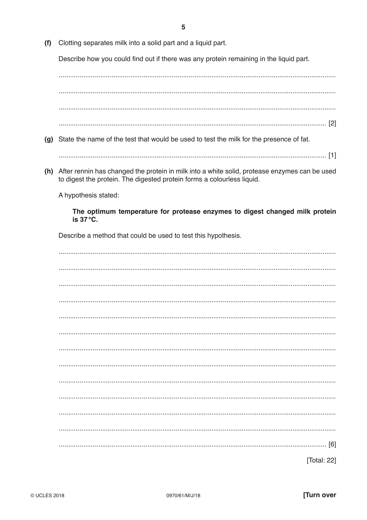 Cambridge IGCSE Biology (9-1) 0970 2018 May/June Paper 6 · Variant 1 question paper, page 5 of 12