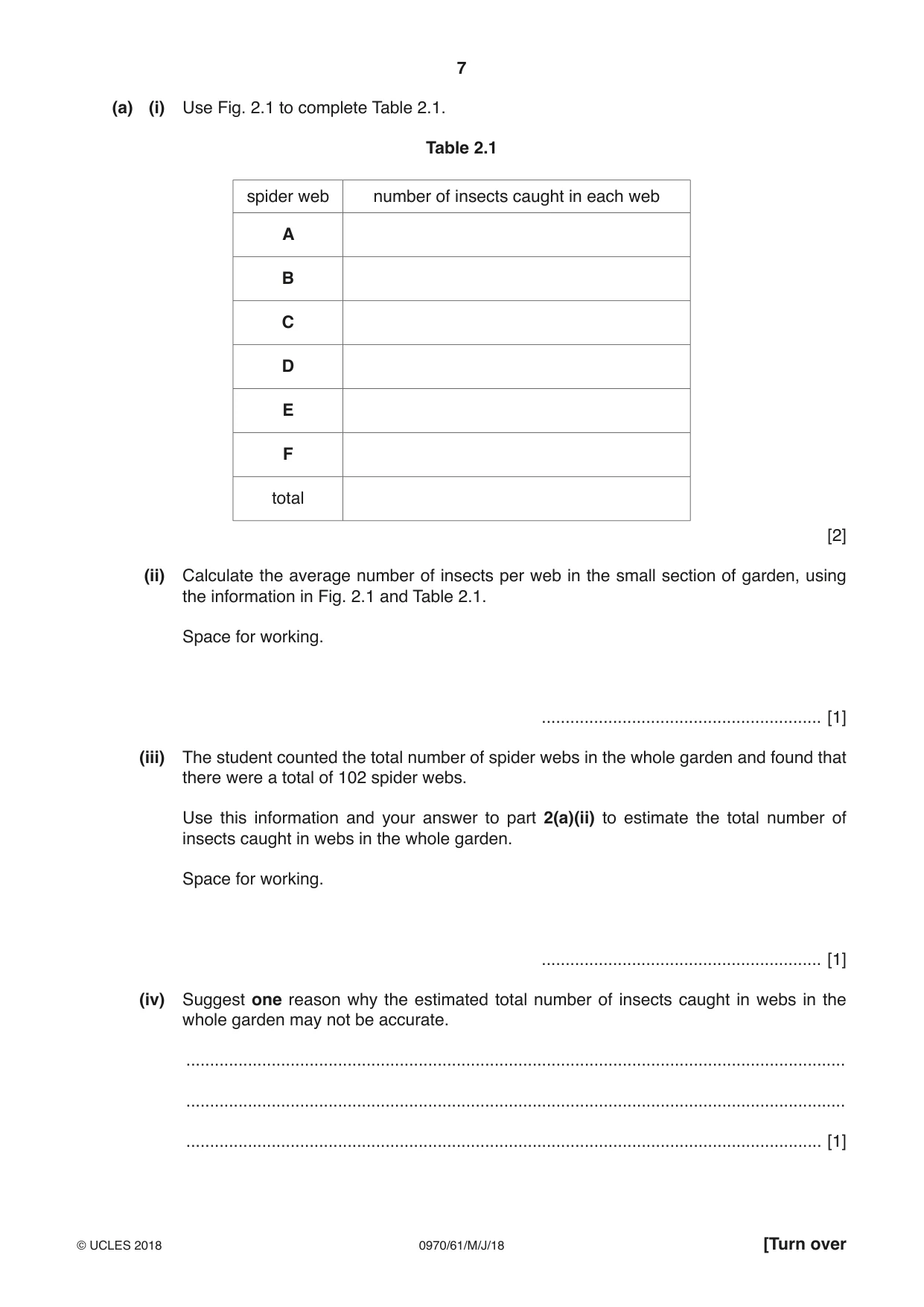 Cambridge IGCSE Biology (9-1) 0970 2018 May/June Paper 6 · Variant 1 question paper, page 7 of 12
