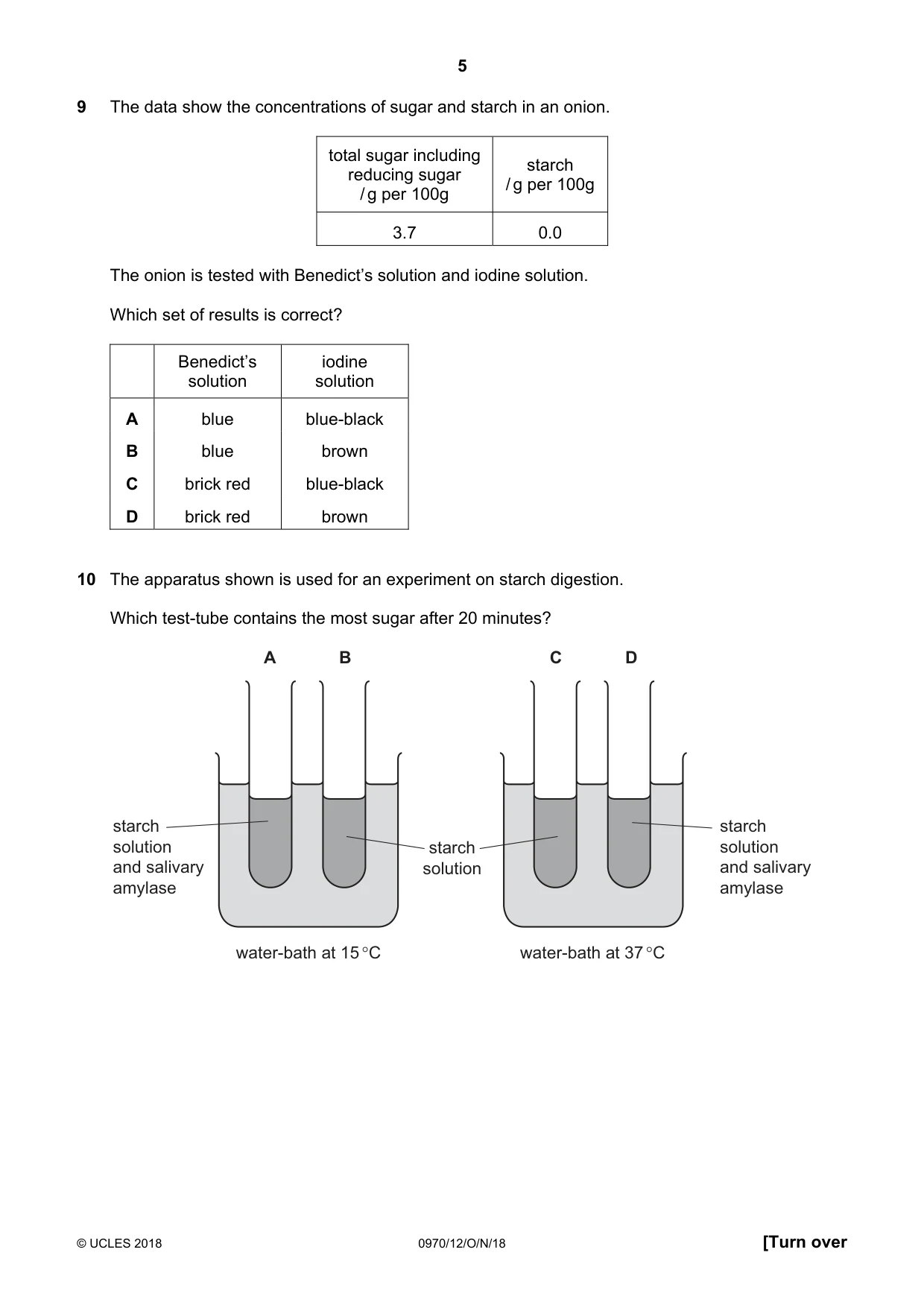 Cambridge IGCSE Biology (9-1) 0970 2018 Oct/Nov Paper 1 · Variant 2 question paper, page 5 of 20
