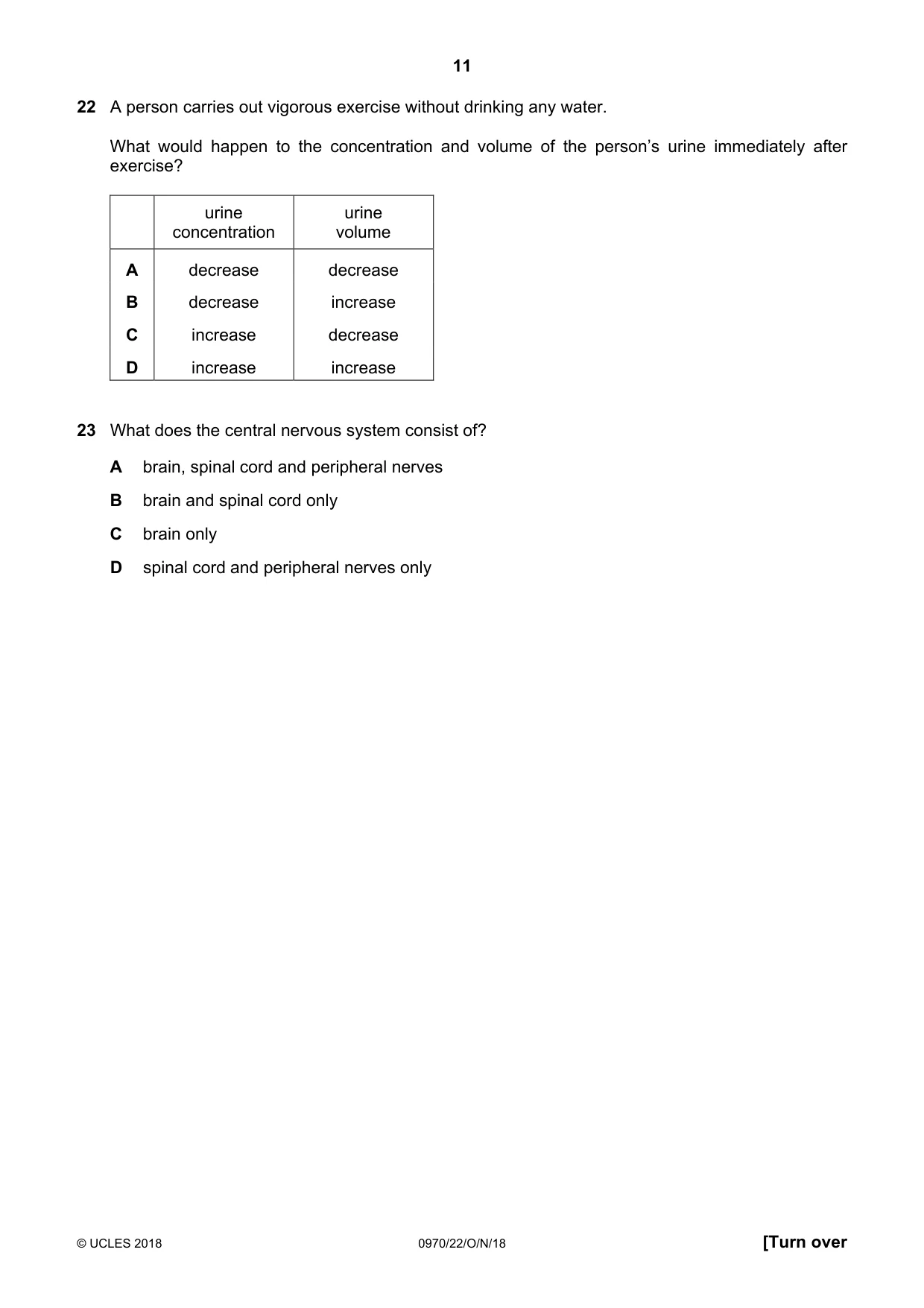 Cambridge IGCSE Biology (9-1) 0970 2018 Oct/Nov Paper 2 · Variant 2 question paper, page 11 of 20
