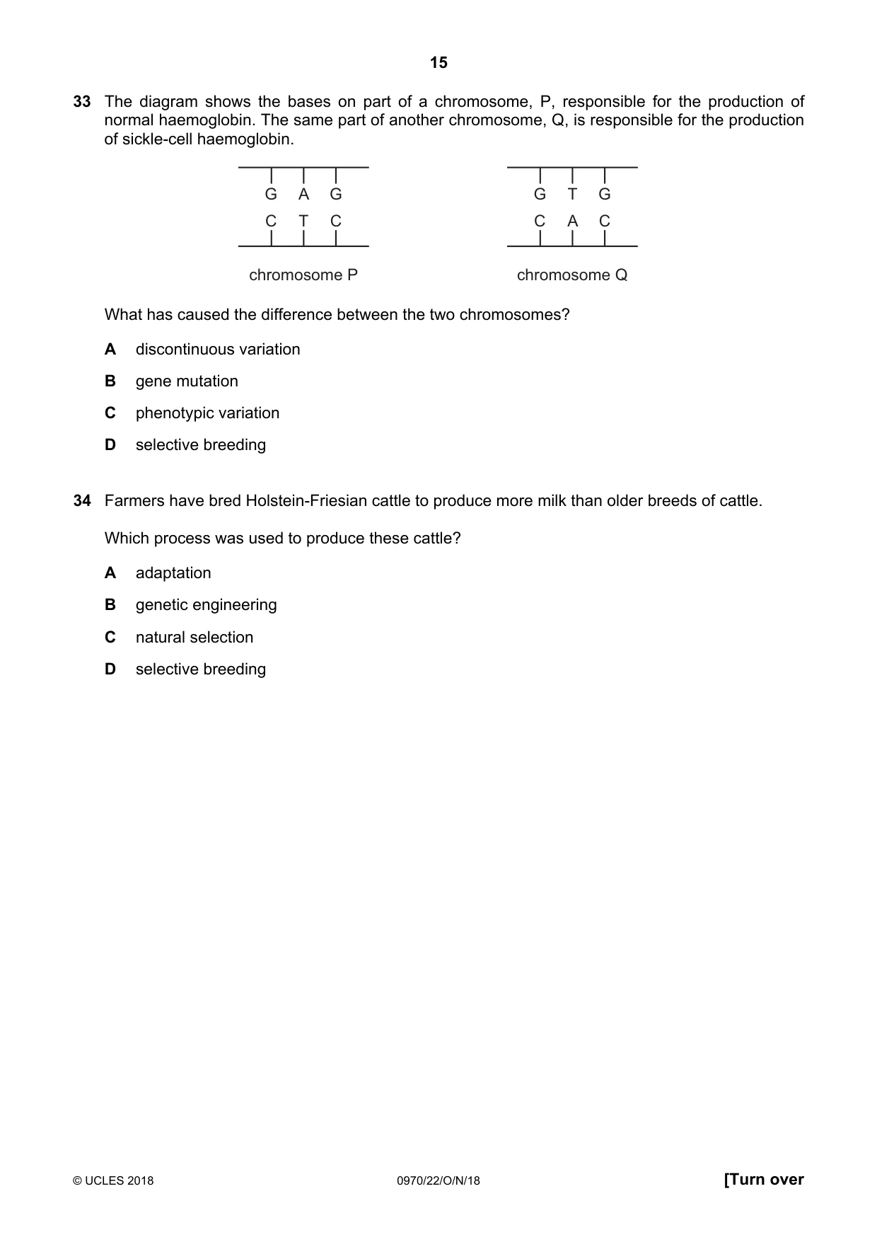 Cambridge IGCSE Biology (9-1) 0970 2018 Oct/Nov Paper 2 · Variant 2 question paper, page 15 of 20