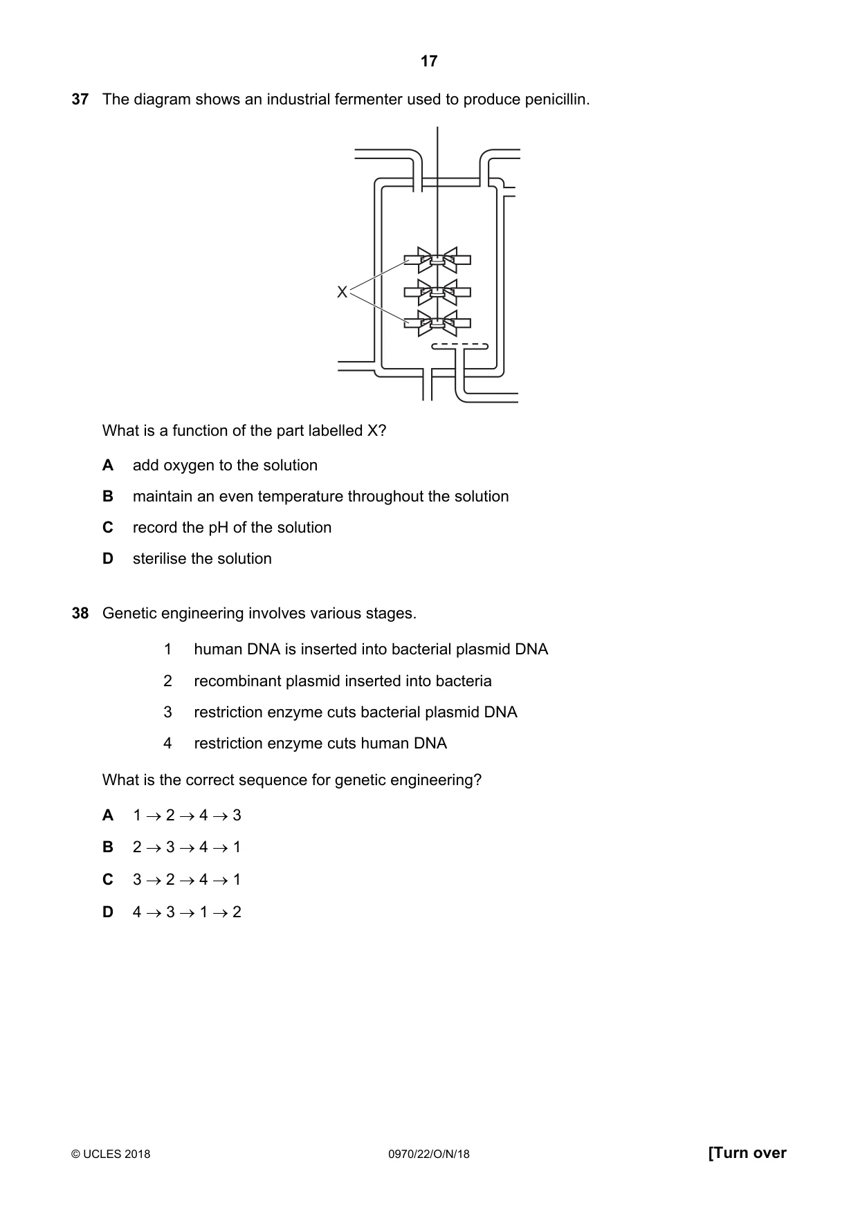 Cambridge IGCSE Biology (9-1) 0970 2018 Oct/Nov Paper 2 · Variant 2 question paper, page 17 of 20