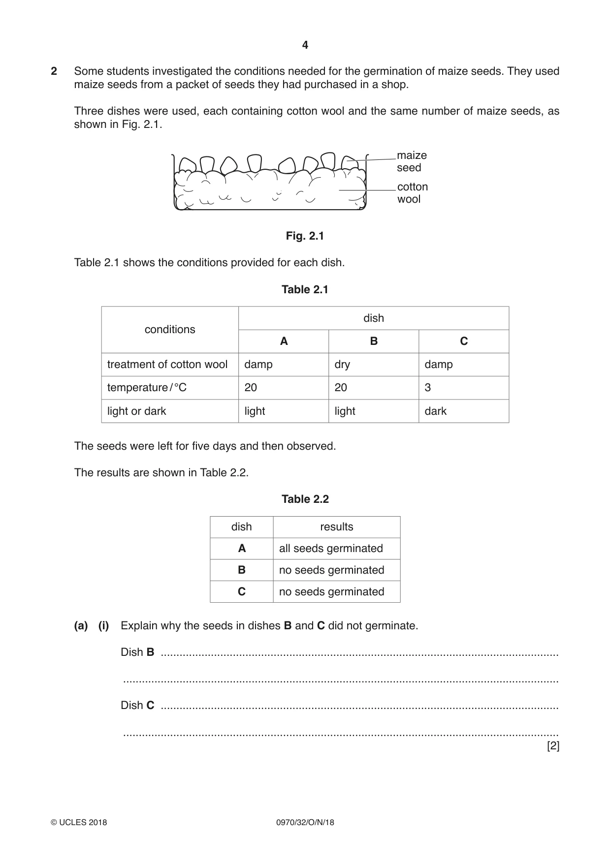 Cambridge IGCSE Biology (9-1) 0970 2018 Oct/Nov Paper 3 · Variant 2 question paper, page 4 of 20
