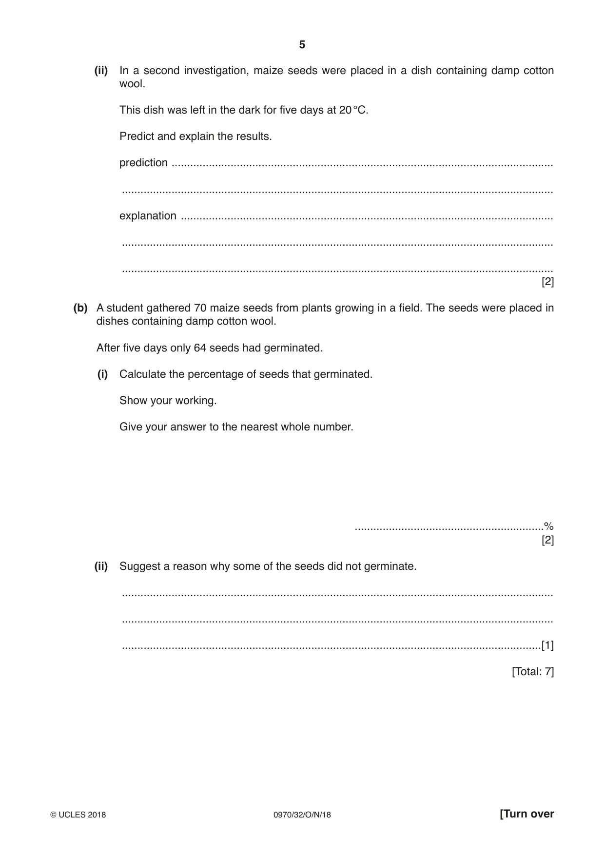 Cambridge IGCSE Biology (9-1) 0970 2018 Oct/Nov Paper 3 · Variant 2 question paper, page 5 of 20
