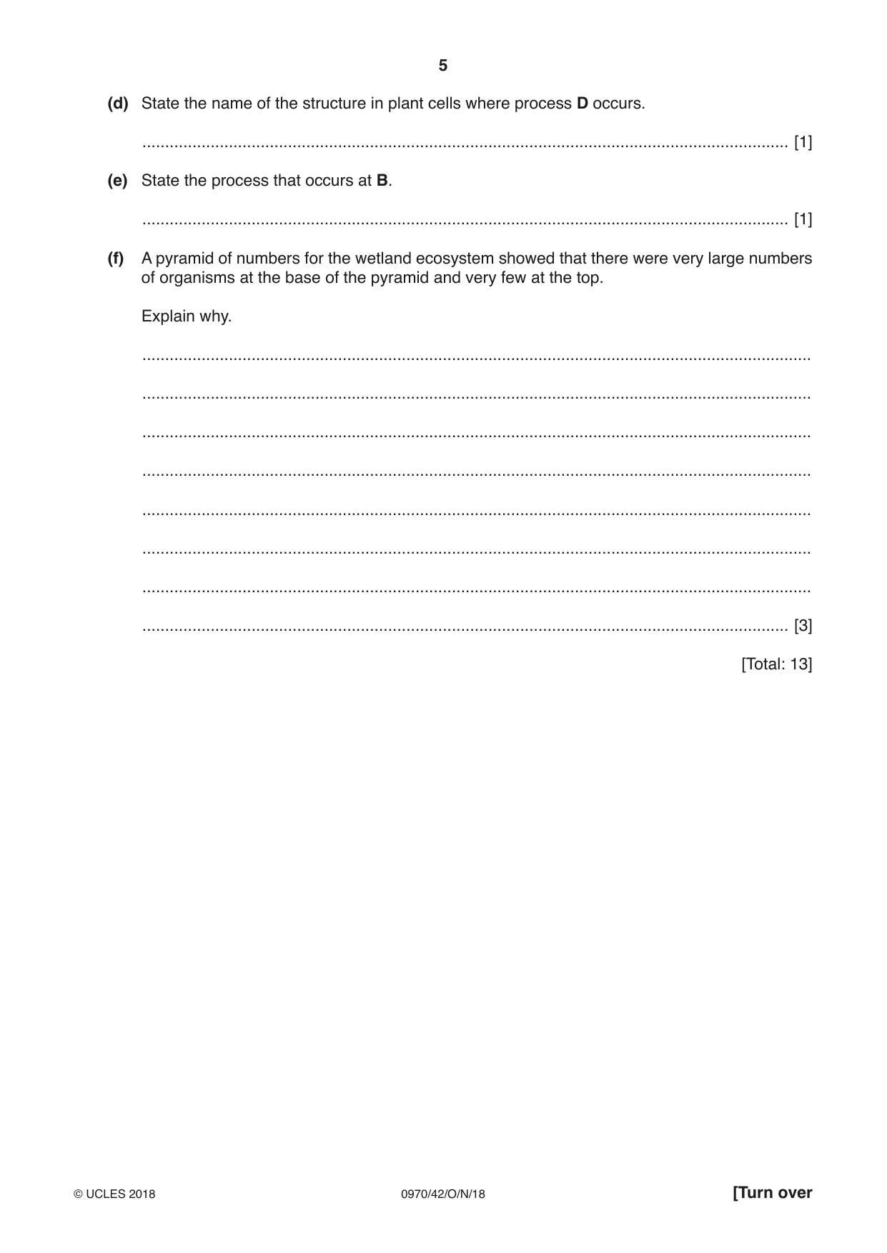 Cambridge IGCSE Biology (9-1) 0970 2018 Oct/Nov Paper 4 · Variant 2 question paper, page 5 of 20