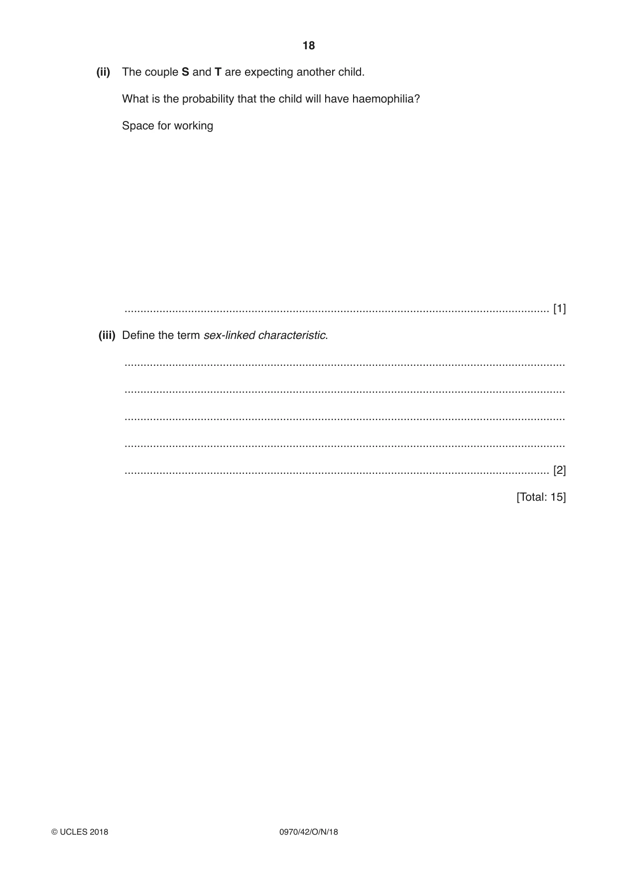 Cambridge IGCSE Biology (9-1) 0970 2018 Oct/Nov Paper 4 · Variant 2 question paper, page 18 of 20