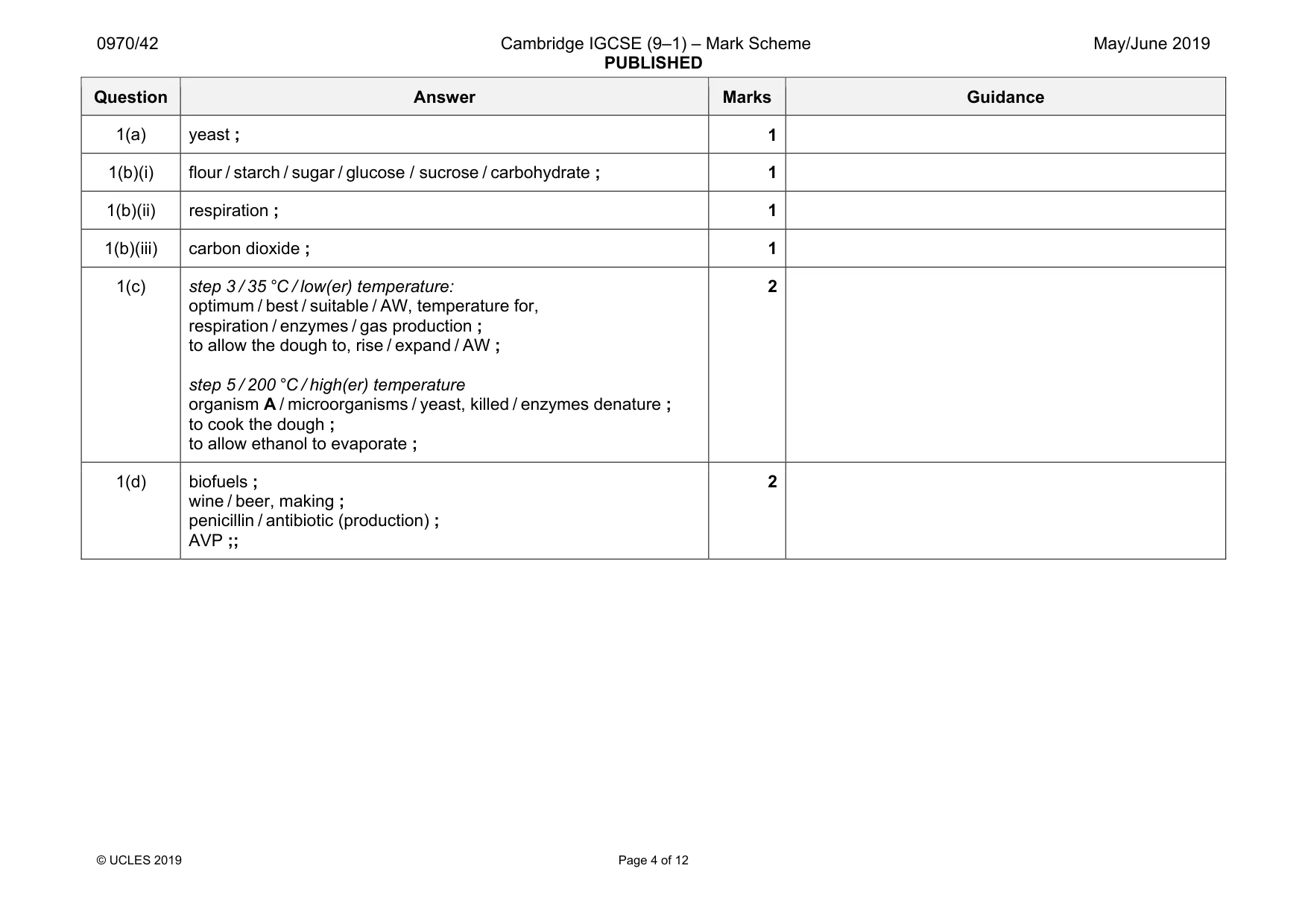 Mark scheme, page 4 of 12