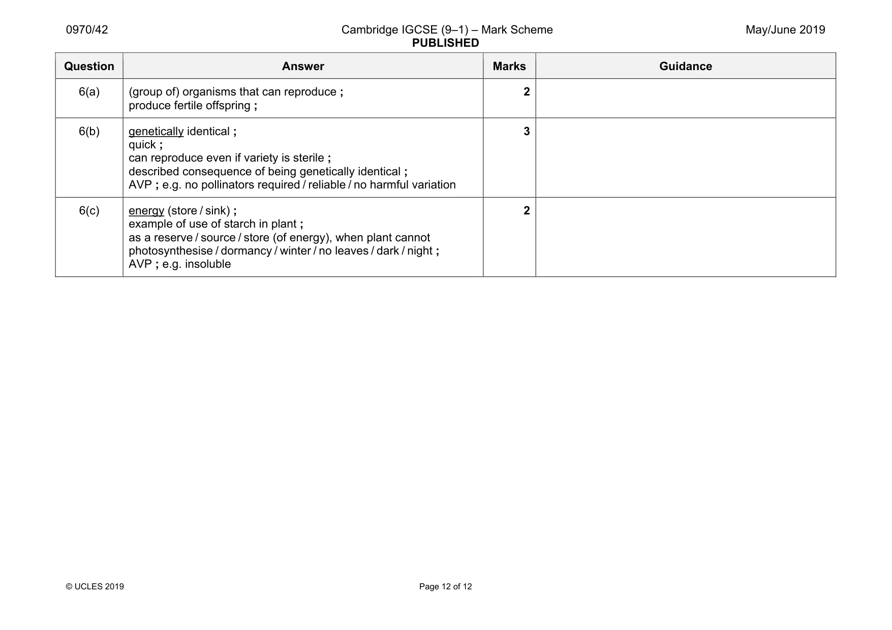 Mark scheme, page 12 of 12
