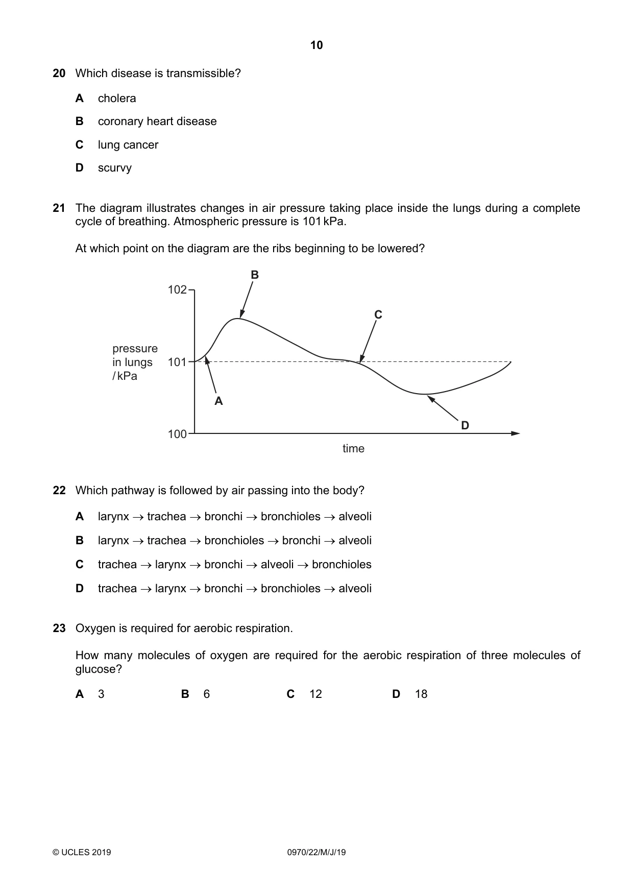 Cambridge IGCSE Biology (9-1) 0970 2019 May/June Paper 2 · Variant 2 question paper, page 10 of 16