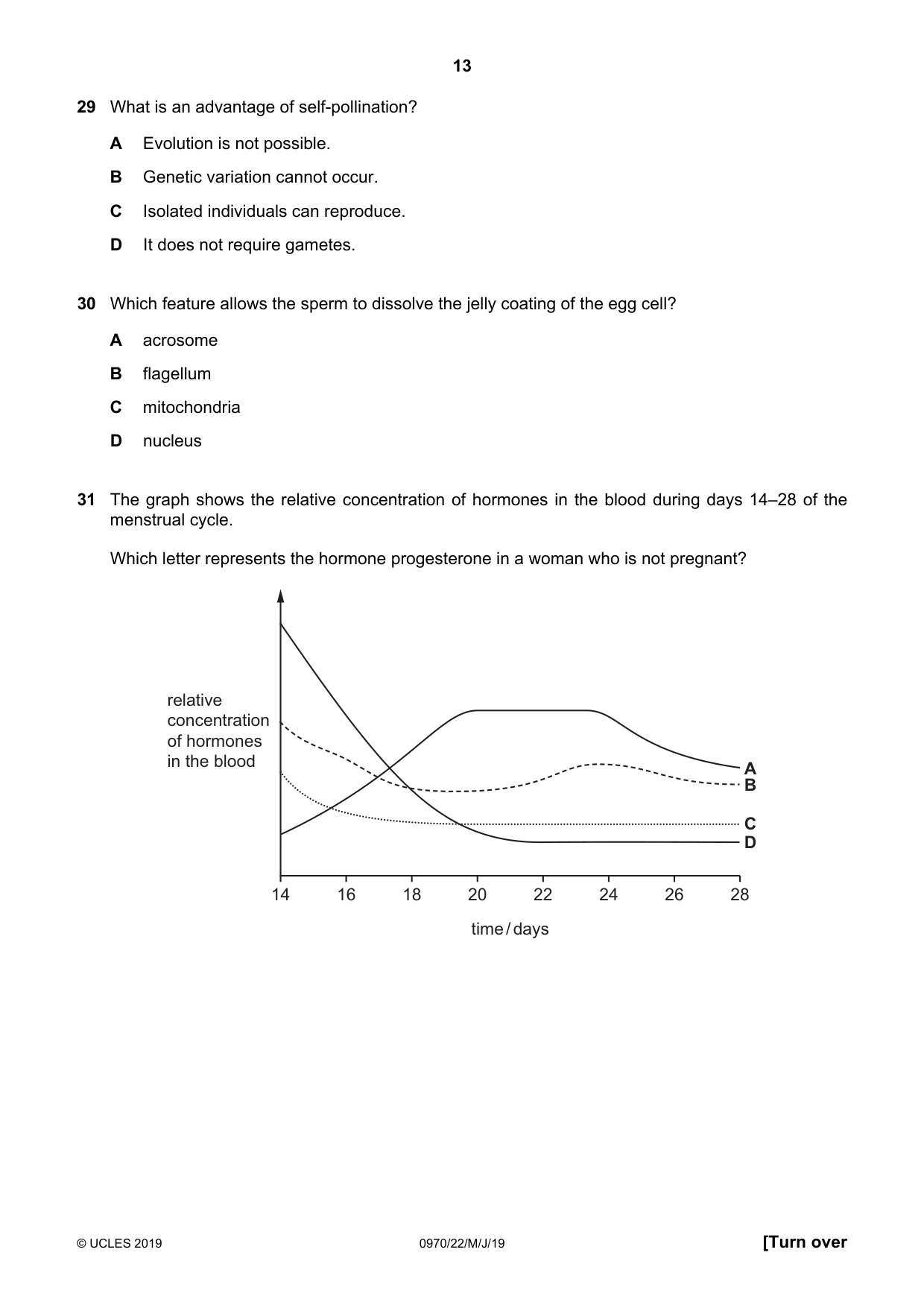 Cambridge IGCSE Biology (9-1) 0970 2019 May/June Paper 2 · Variant 2 question paper, page 13 of 16