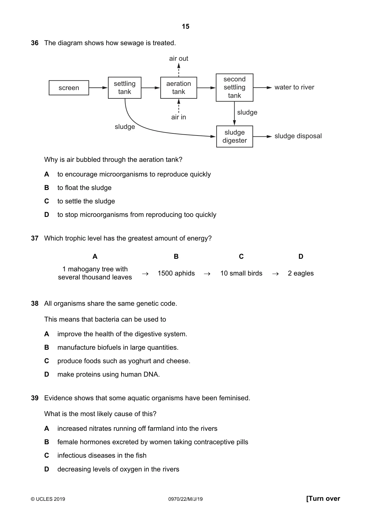 Cambridge IGCSE Biology (9-1) 0970 2019 May/June Paper 2 · Variant 2 question paper, page 15 of 16