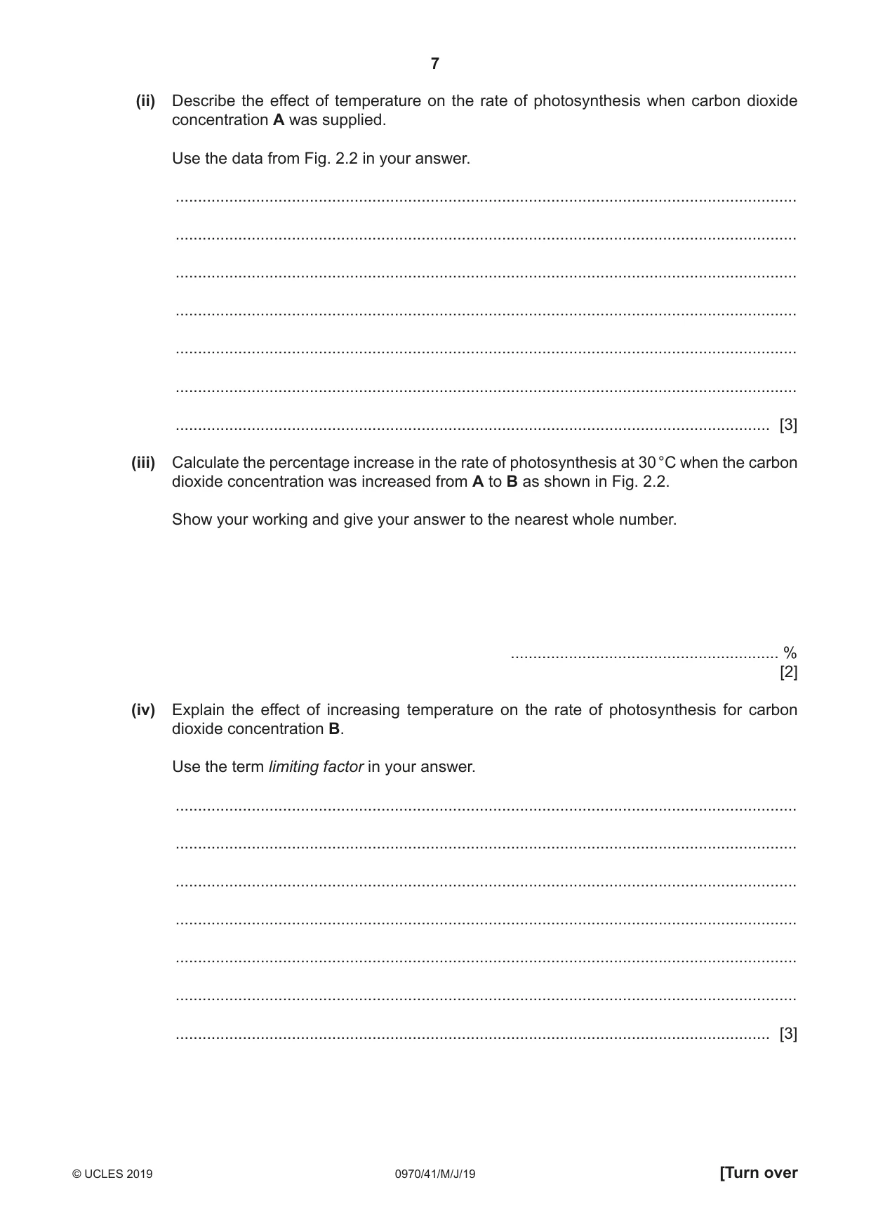 Cambridge IGCSE Biology (9-1) 0970 2019 May/June Paper 4 · Variant 1 question paper, page 7 of 20