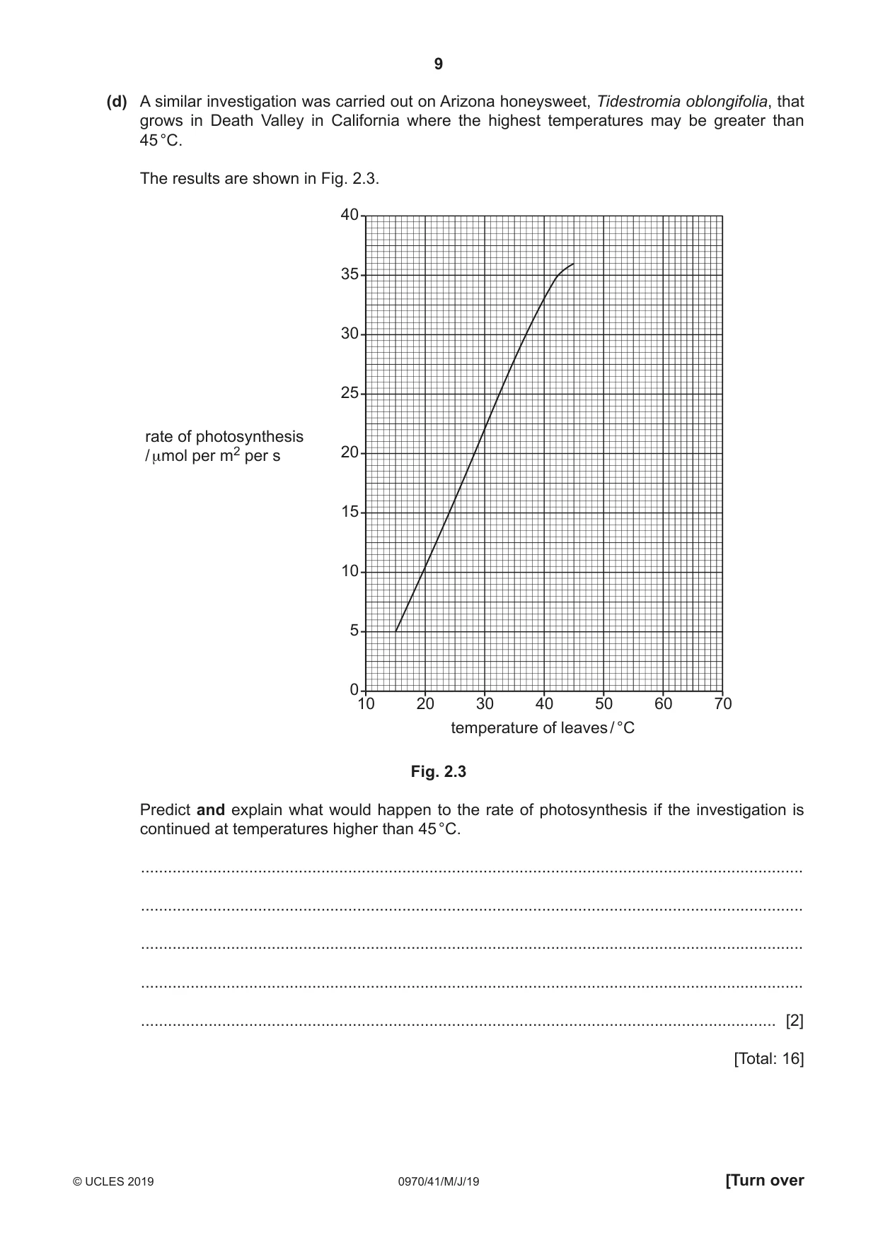 Cambridge IGCSE Biology (9-1) 0970 2019 May/June Paper 4 · Variant 1 question paper, page 9 of 20