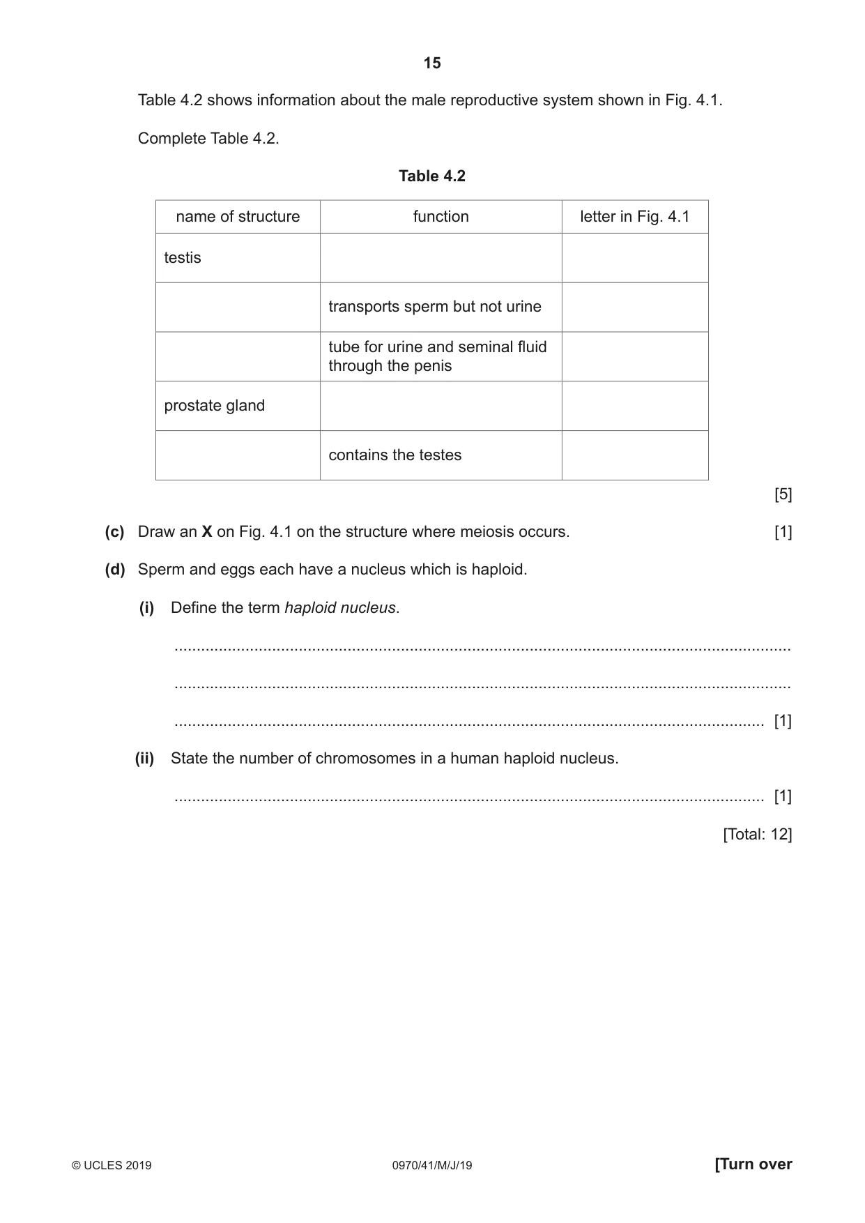 Cambridge IGCSE Biology (9-1) 0970 2019 May/June Paper 4 · Variant 1 question paper, page 15 of 20