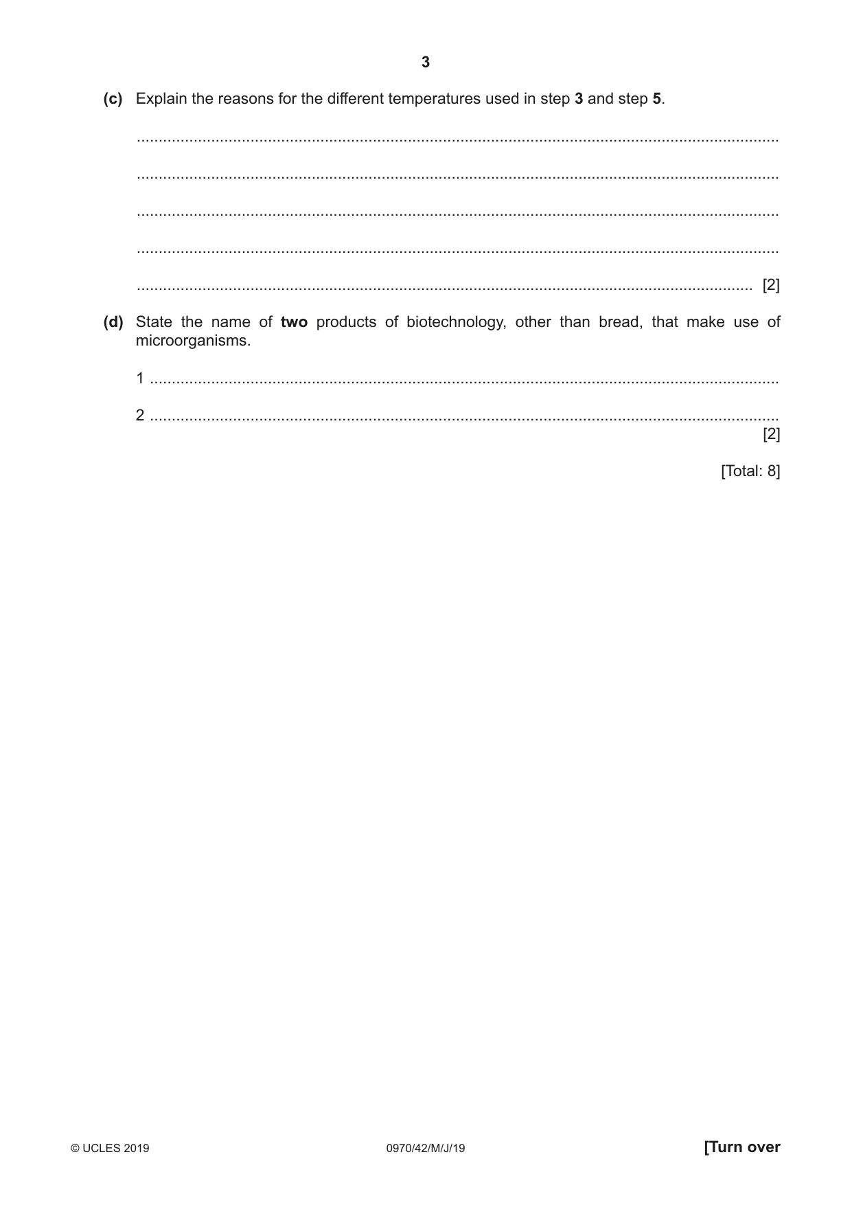Cambridge IGCSE Biology (9-1) 0970 2019 May/June Paper 4 · Variant 2 question paper, page 3 of 20