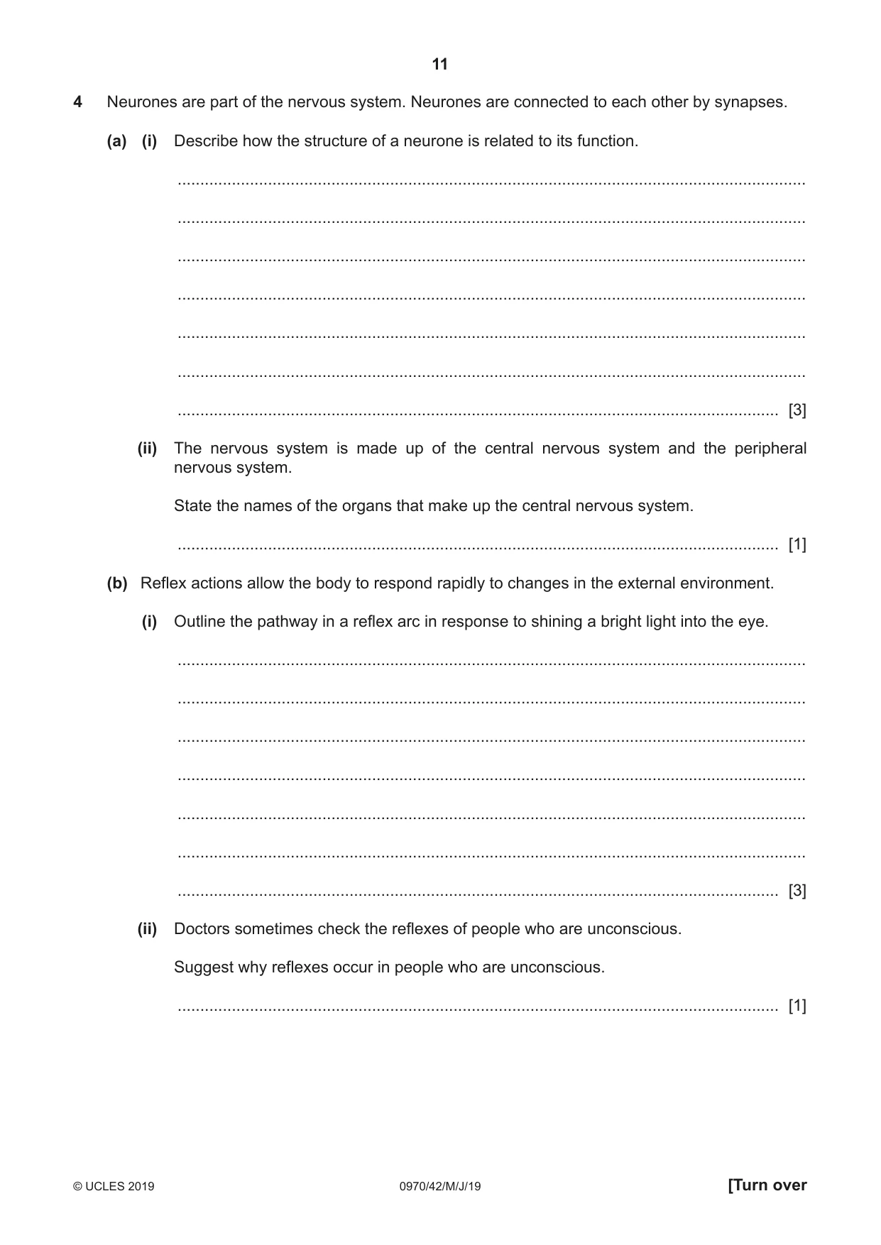 Cambridge IGCSE Biology (9-1) 0970 2019 May/June Paper 4 · Variant 2 question paper, page 11 of 20