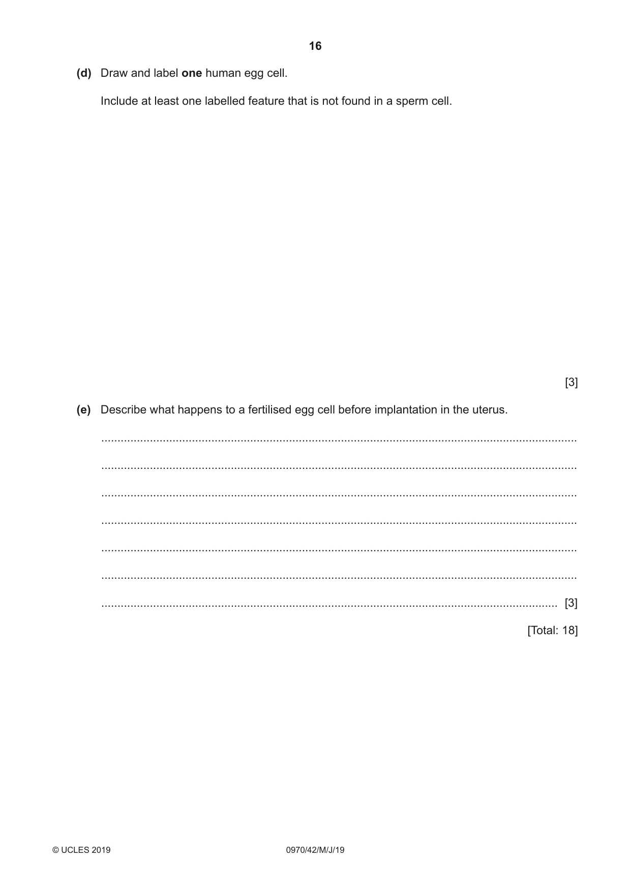 Cambridge IGCSE Biology (9-1) 0970 2019 May/June Paper 4 · Variant 2 question paper, page 16 of 20