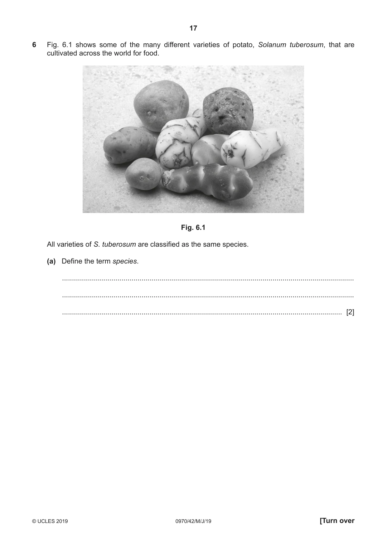 Cambridge IGCSE Biology (9-1) 0970 2019 May/June Paper 4 · Variant 2 question paper, page 17 of 20