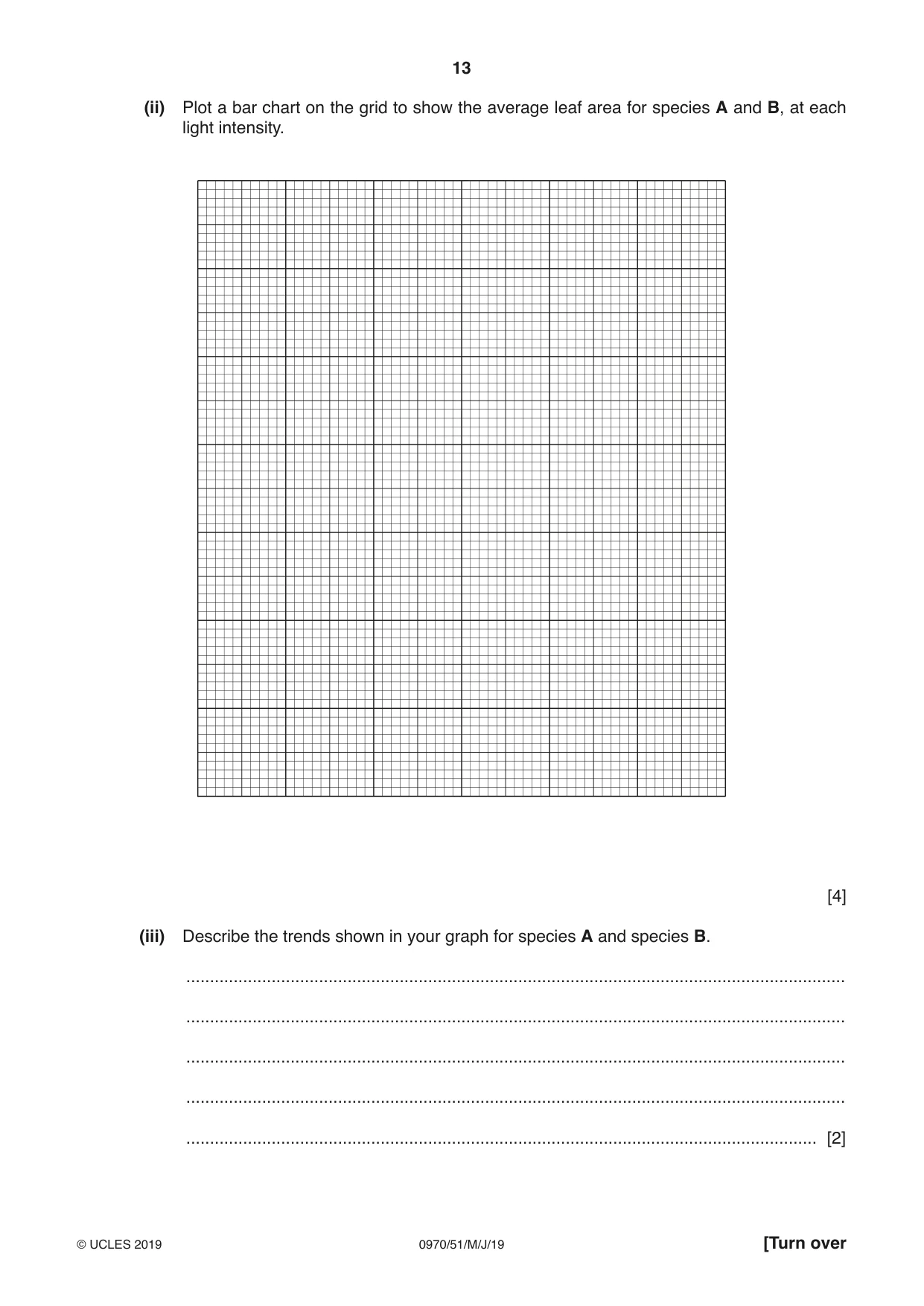 Cambridge IGCSE Biology (9-1) 0970 2019 May/June Paper 5 · Variant 1 question paper, page 13 of 16