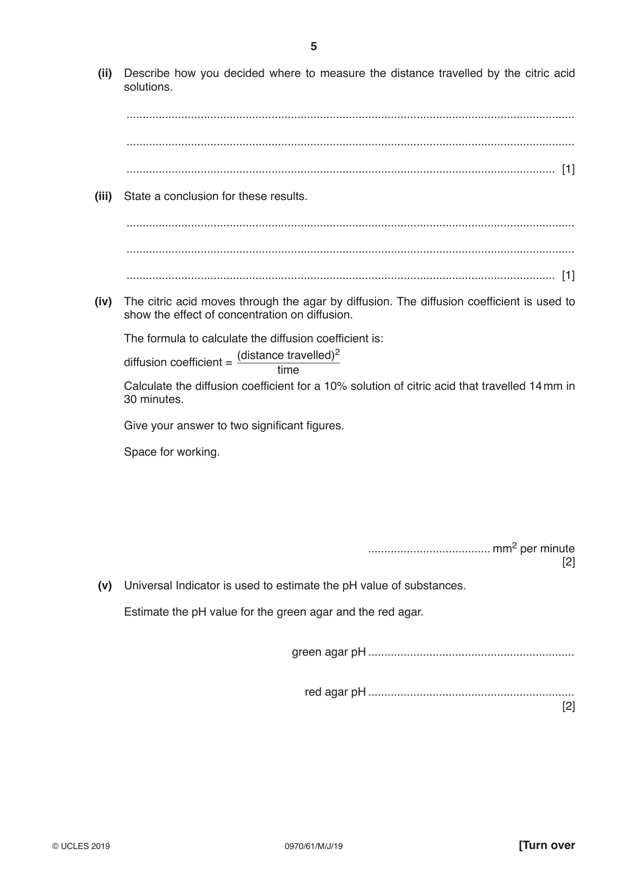 Cambridge IGCSE Biology (9-1) 0970 2019 May/June Paper 6 · Variant 1 question paper, page 5 of 16
