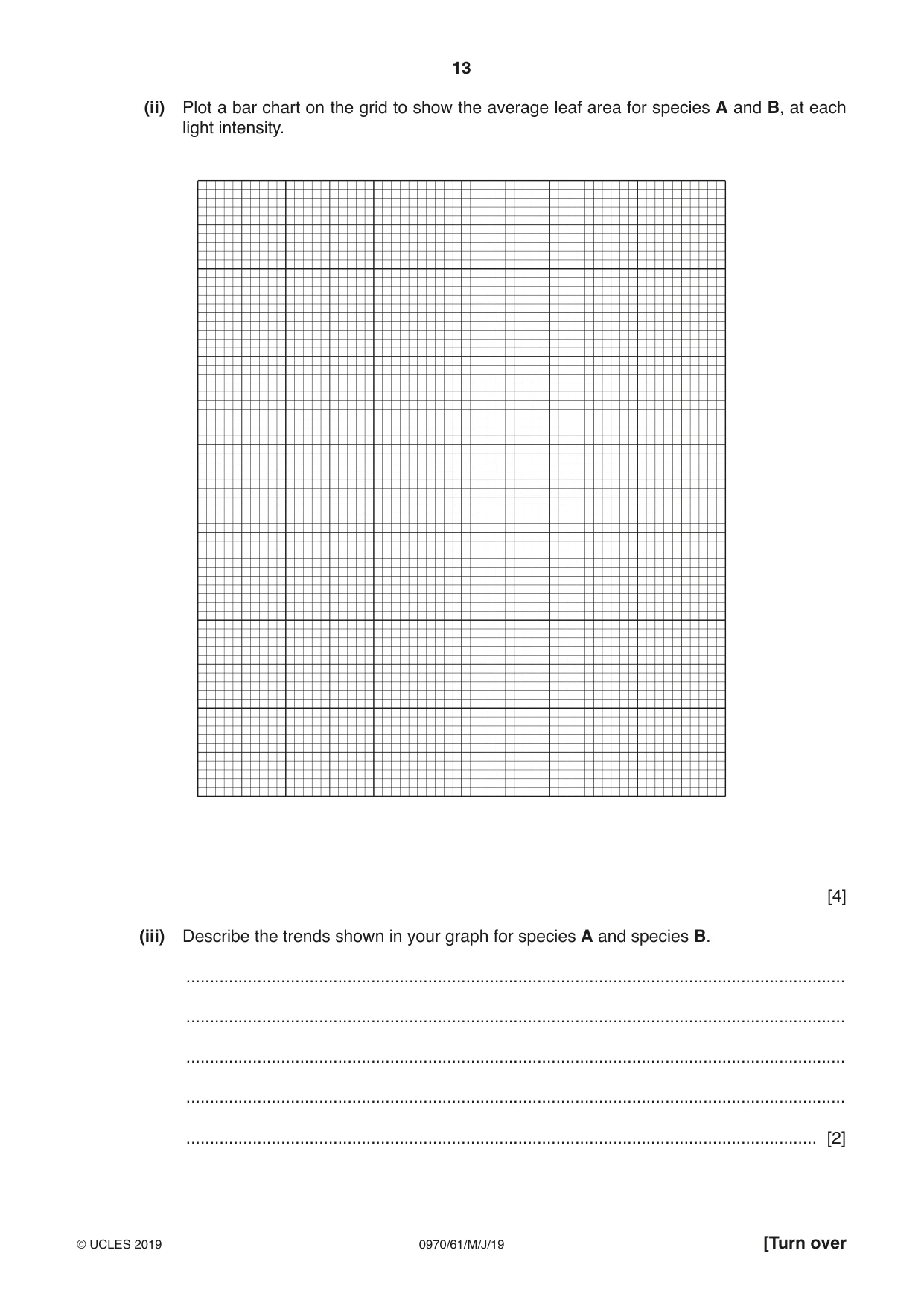 Cambridge IGCSE Biology (9-1) 0970 2019 May/June Paper 6 · Variant 1 question paper, page 13 of 16