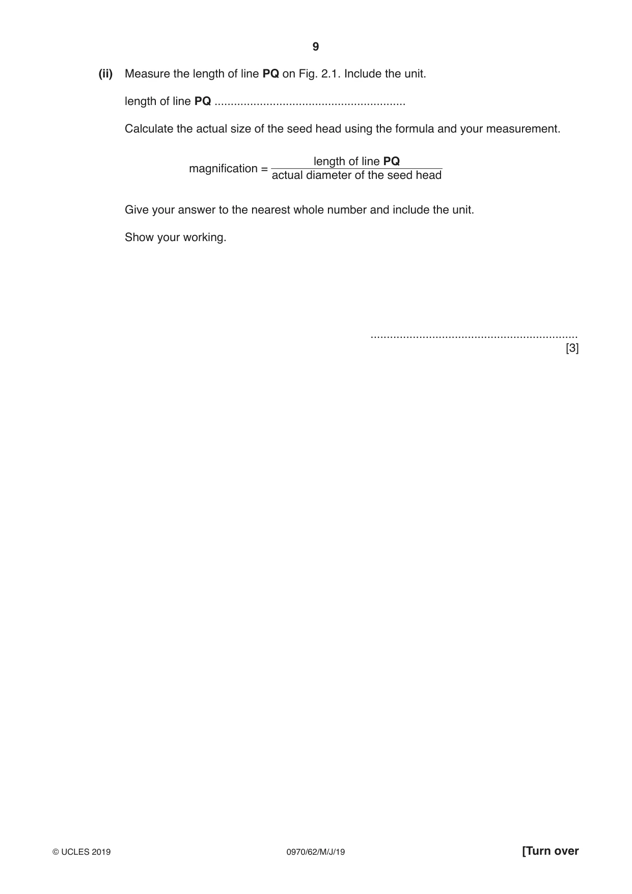 Cambridge IGCSE Biology (9-1) 0970 2019 May/June Paper 6 · Variant 2 question paper, page 9 of 12