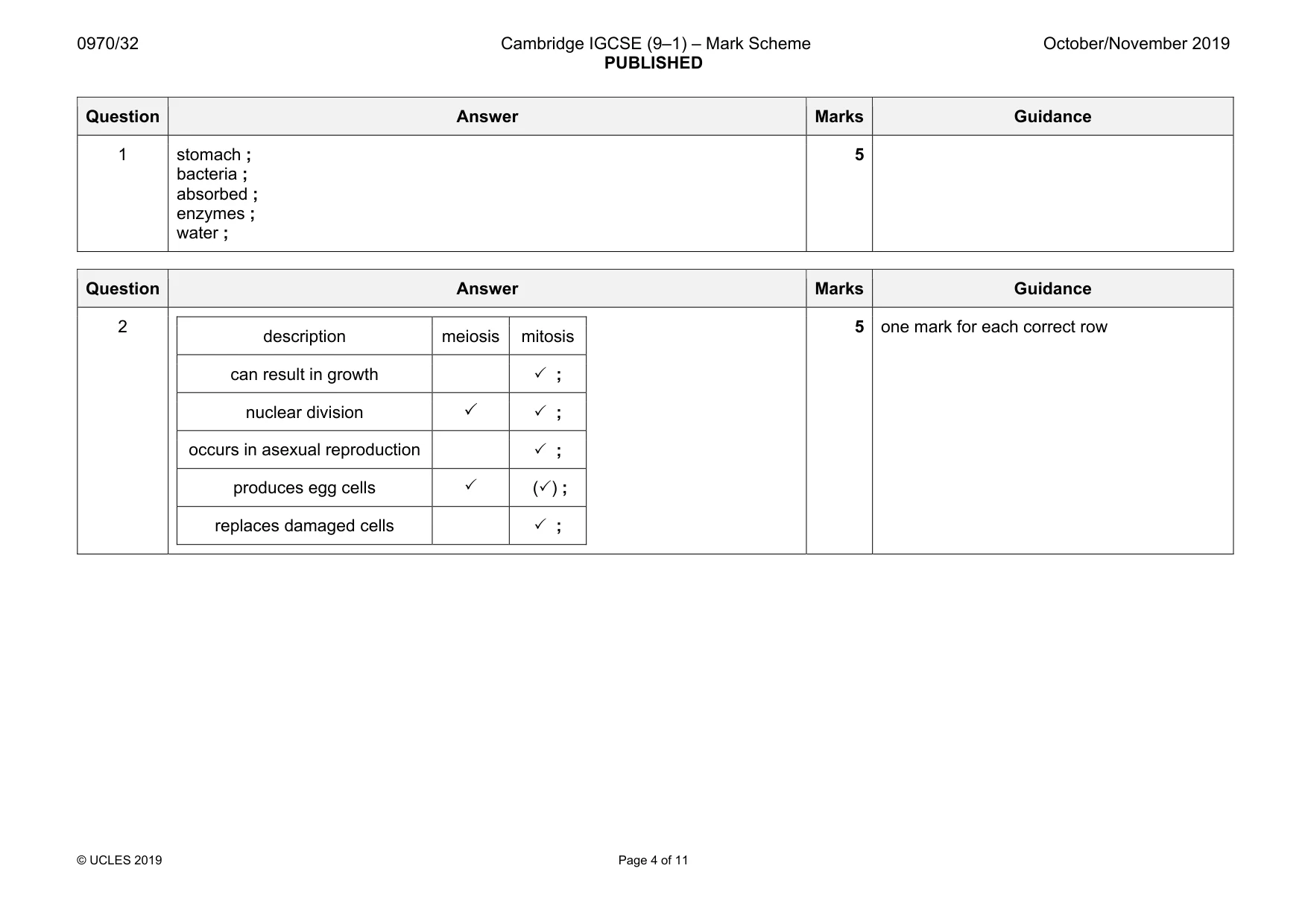 Mark scheme, page 4 of 11