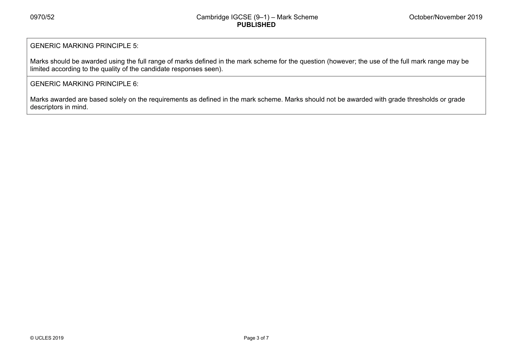 Mark scheme, page 3 of 7