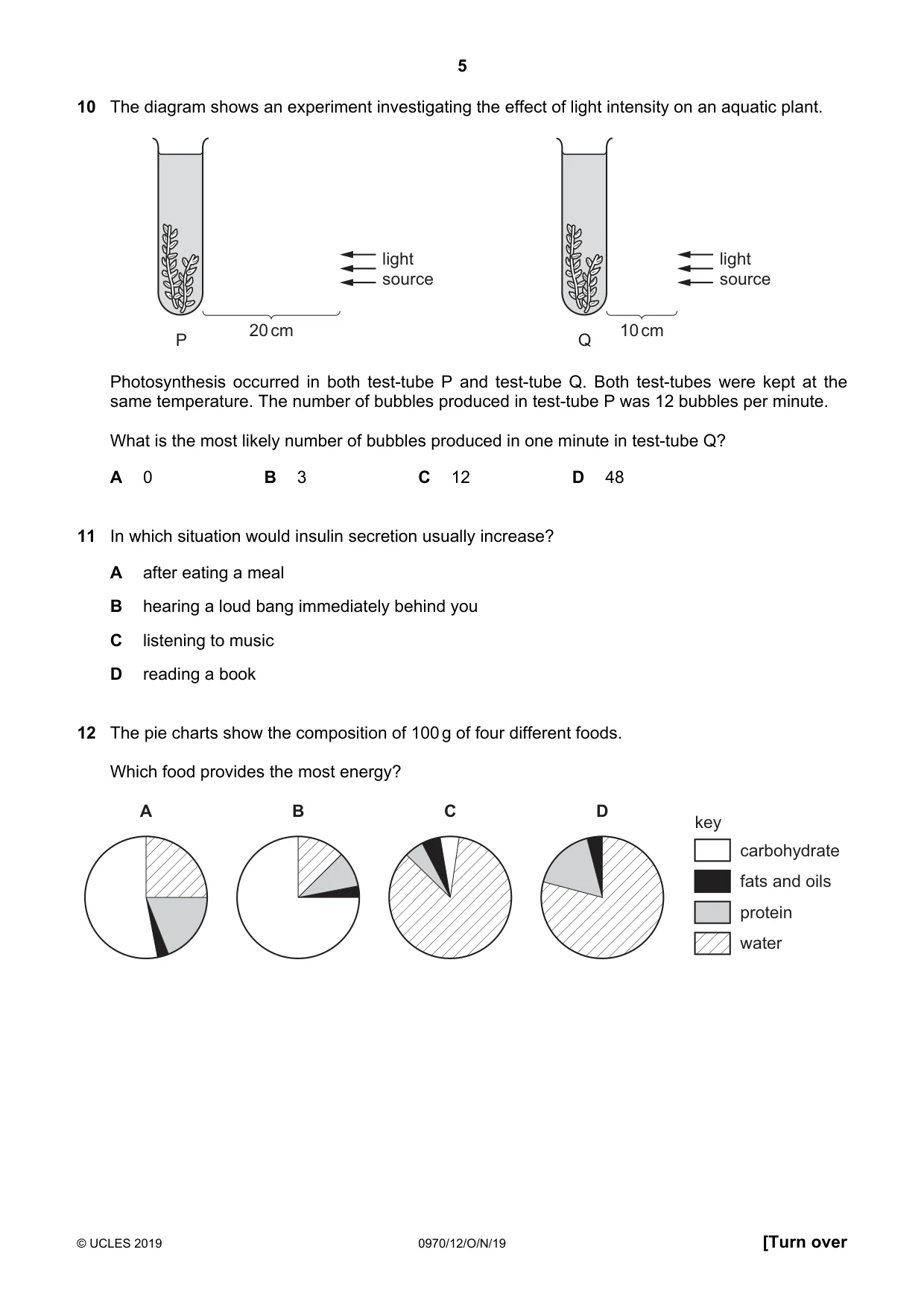 Cambridge IGCSE Biology (9-1) 0970 2019 Oct/Nov Paper 1 · Variant 2 question paper, page 5 of 16