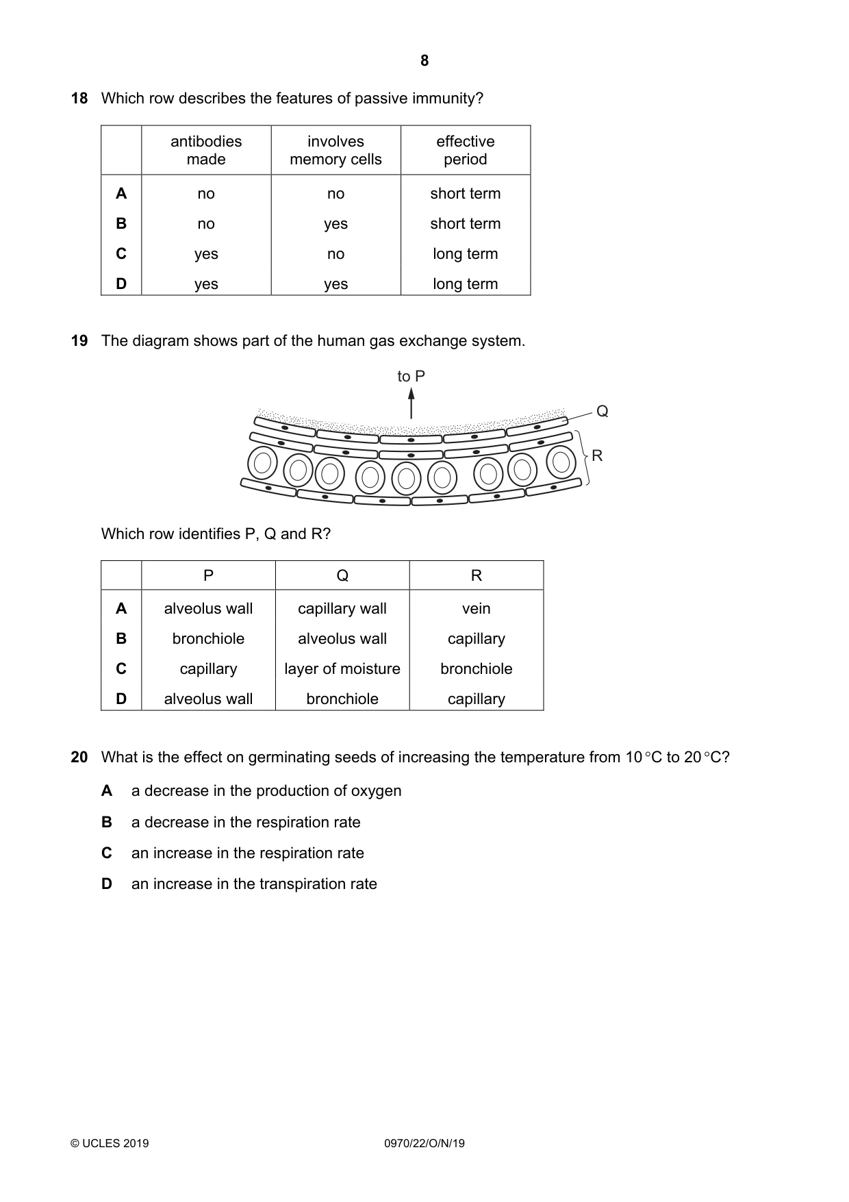 Cambridge IGCSE Biology (9-1) 0970 2019 Oct/Nov Paper 2 · Variant 2 question paper, page 8 of 16