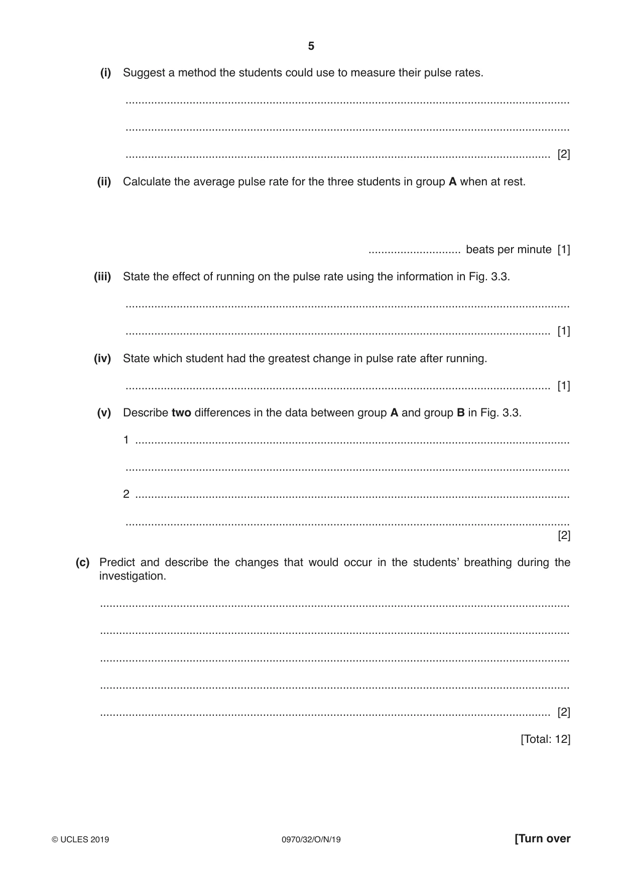 Cambridge IGCSE Biology (9-1) 0970 2019 Oct/Nov Paper 3 · Variant 2 question paper, page 5 of 20