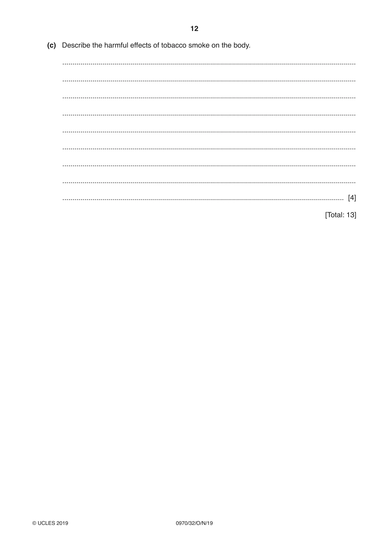Cambridge IGCSE Biology (9-1) 0970 2019 Oct/Nov Paper 3 · Variant 2 question paper, page 12 of 20