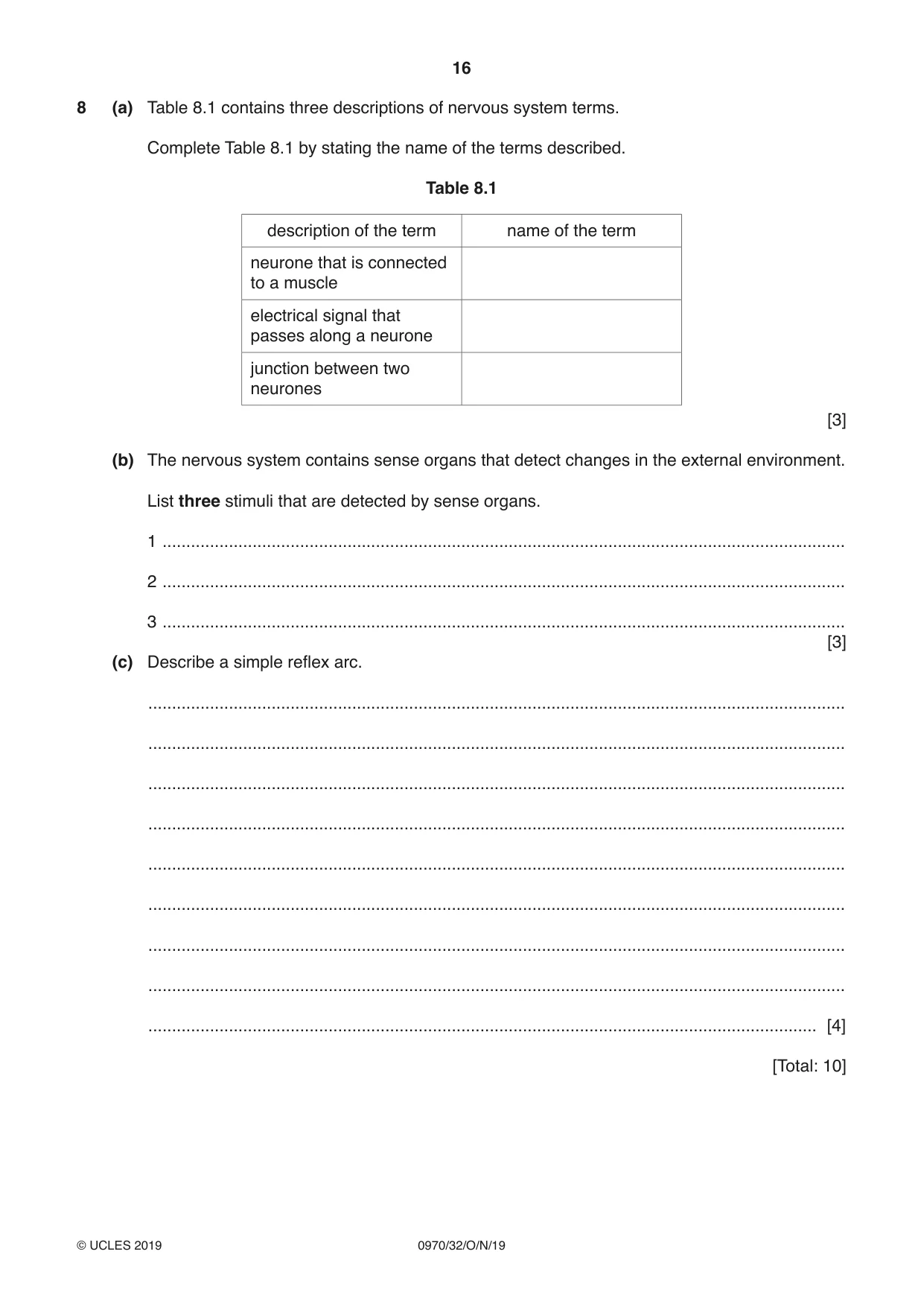 Cambridge IGCSE Biology (9-1) 0970 2019 Oct/Nov Paper 3 · Variant 2 question paper, page 16 of 20