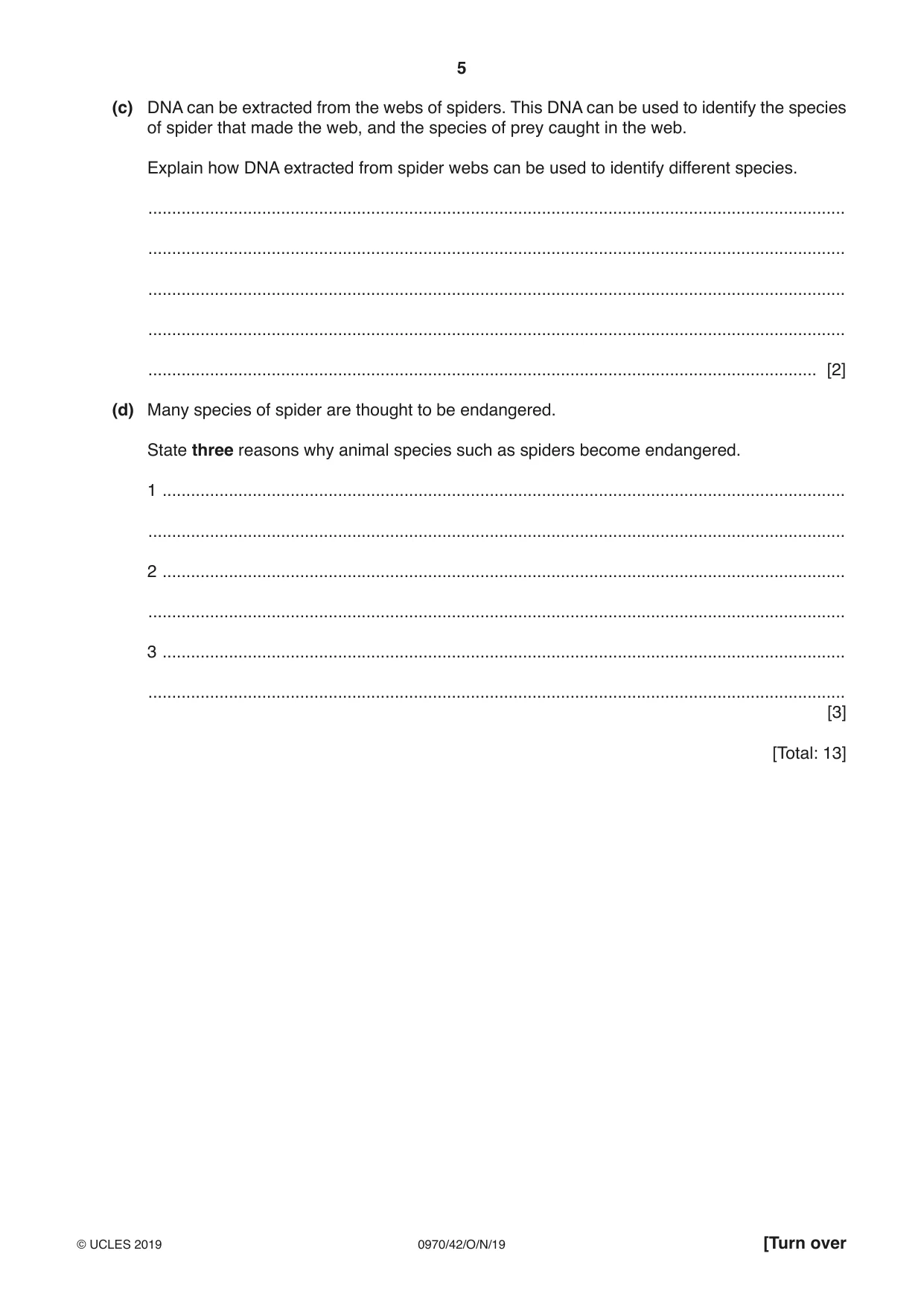 Cambridge IGCSE Biology (9-1) 0970 2019 Oct/Nov Paper 4 · Variant 2 question paper, page 5 of 24