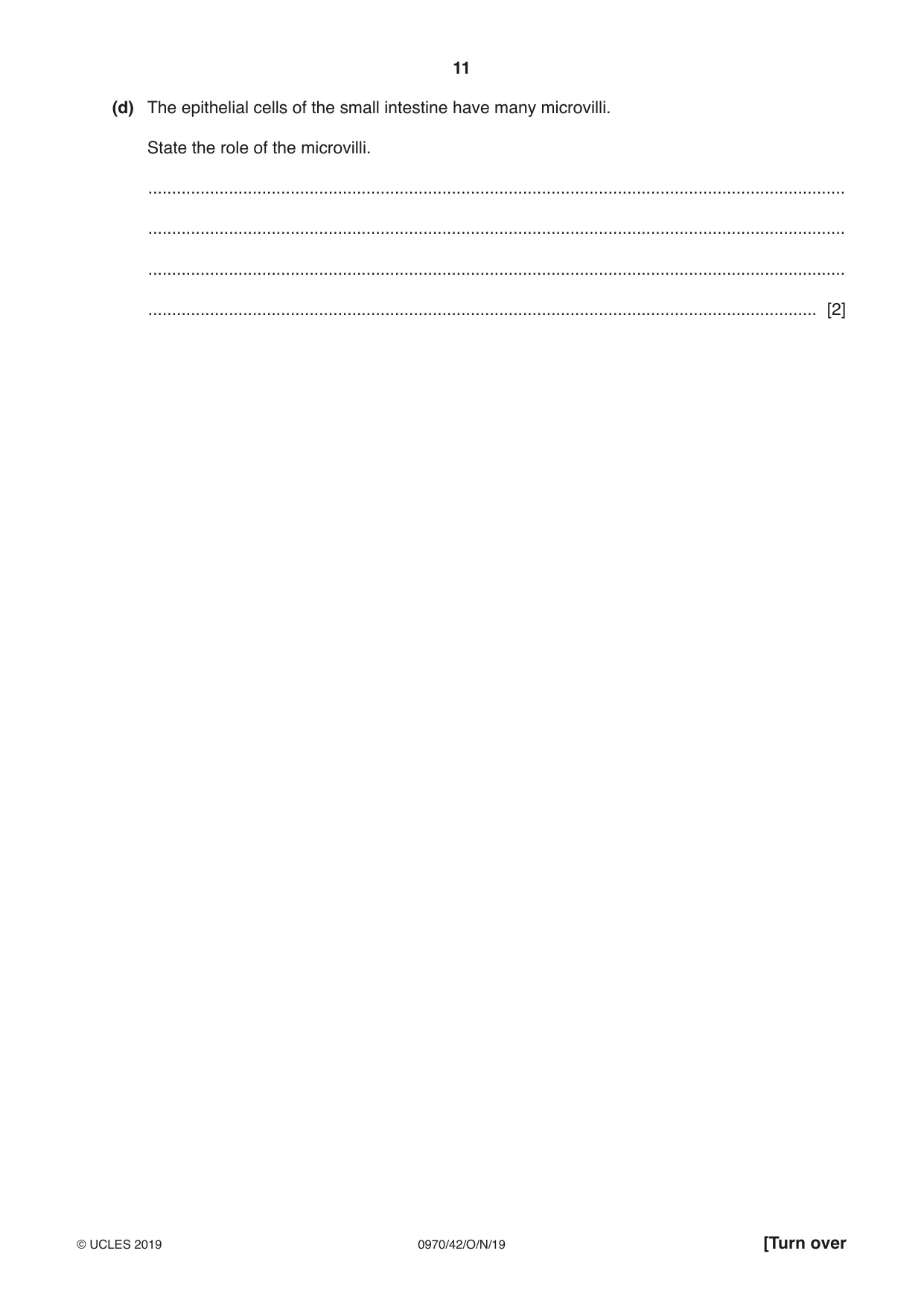 Cambridge IGCSE Biology (9-1) 0970 2019 Oct/Nov Paper 4 · Variant 2 question paper, page 11 of 24
