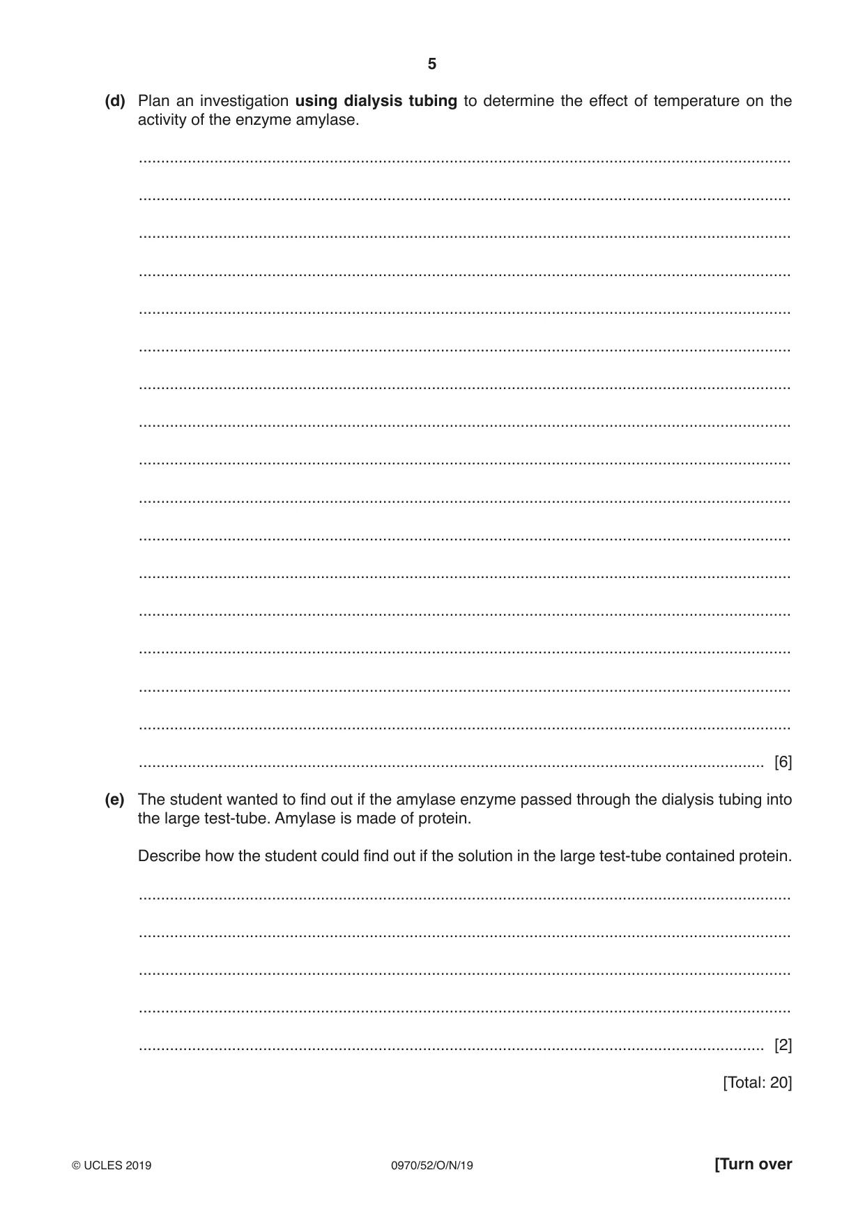 Cambridge IGCSE Biology (9-1) 0970 2019 Oct/Nov Paper 5 · Variant 2 question paper, page 5 of 12