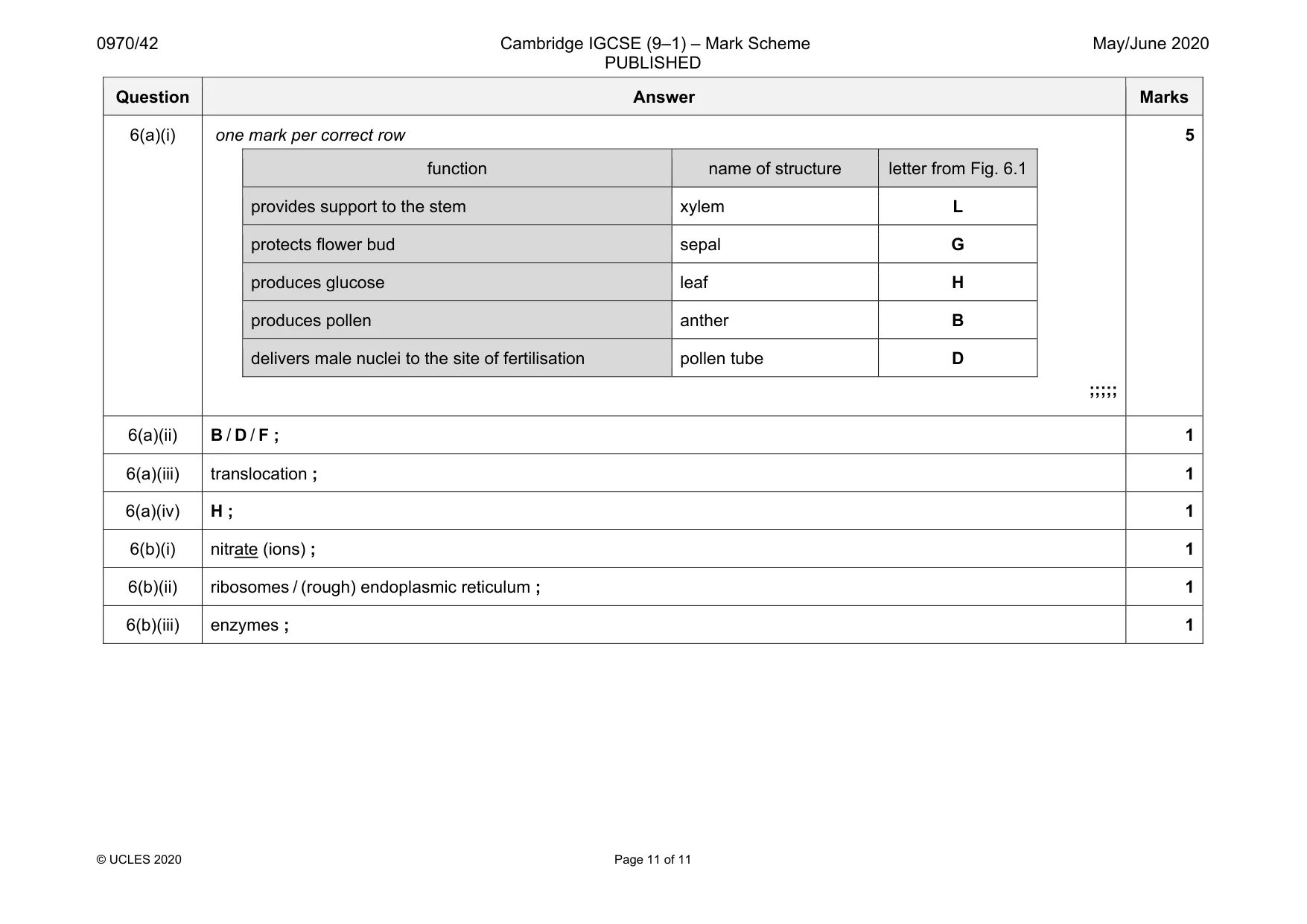 Mark scheme, page 11 of 11
