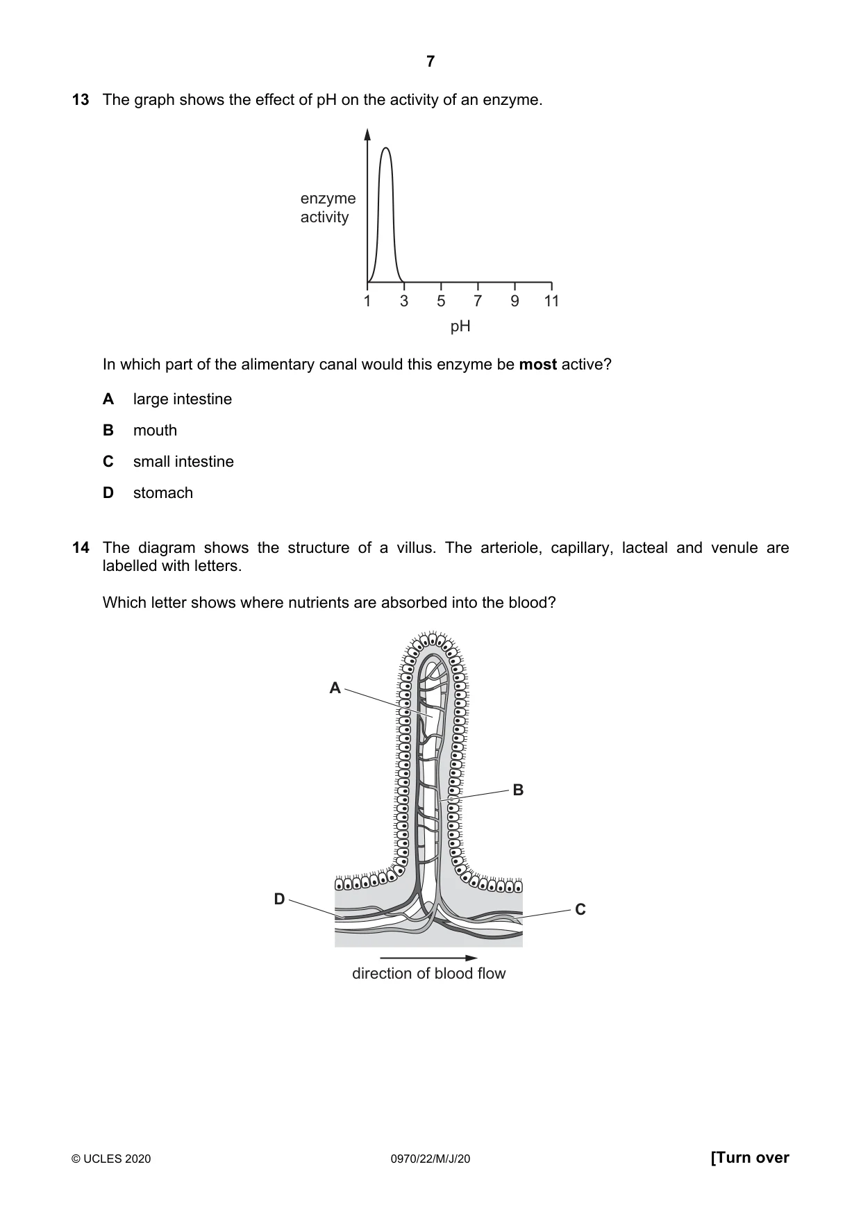 Cambridge IGCSE Biology (9-1) 0970 2020 May/June Paper 2 · Variant 2 question paper, page 7 of 16