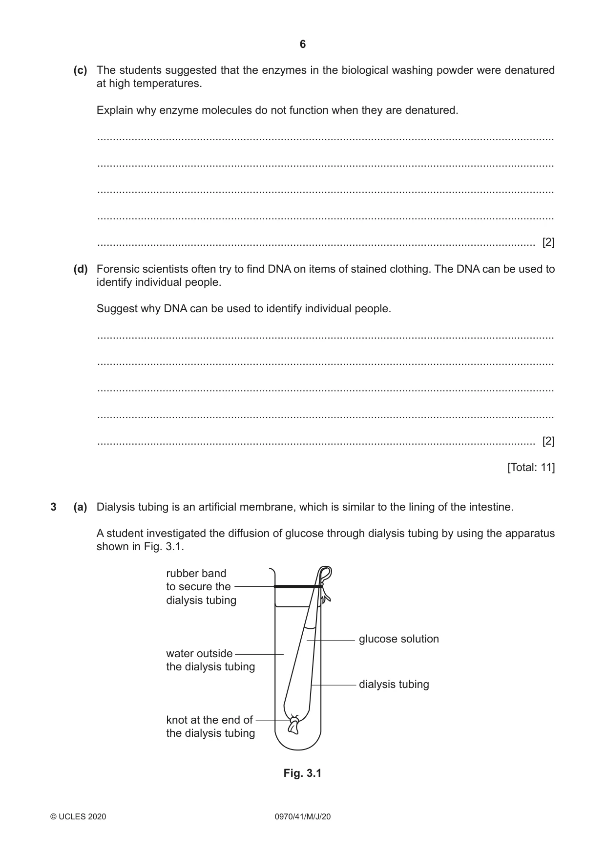Cambridge IGCSE Biology (9-1) 0970 2020 May/June Paper 4 · Variant 1 question paper, page 6 of 20