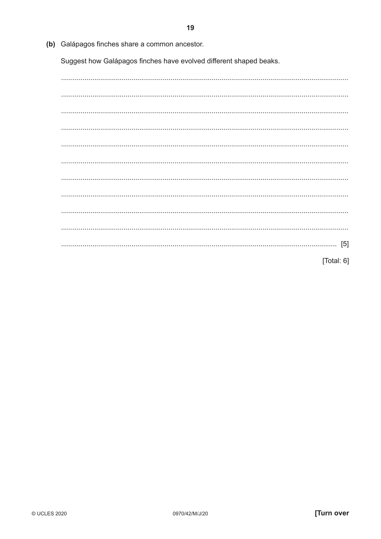 Cambridge IGCSE Biology (9-1) 0970 2020 May/June Paper 4 · Variant 2 question paper, page 19 of 24