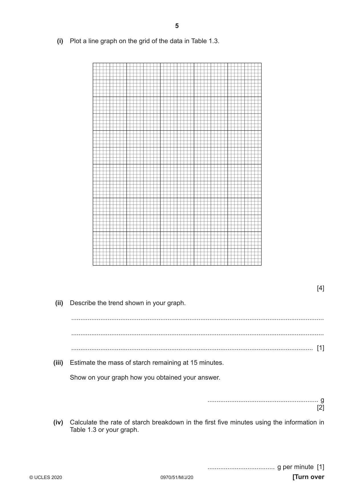 Cambridge IGCSE Biology (9-1) 0970 2020 May/June Paper 5 · Variant 1 question paper, page 5 of 12