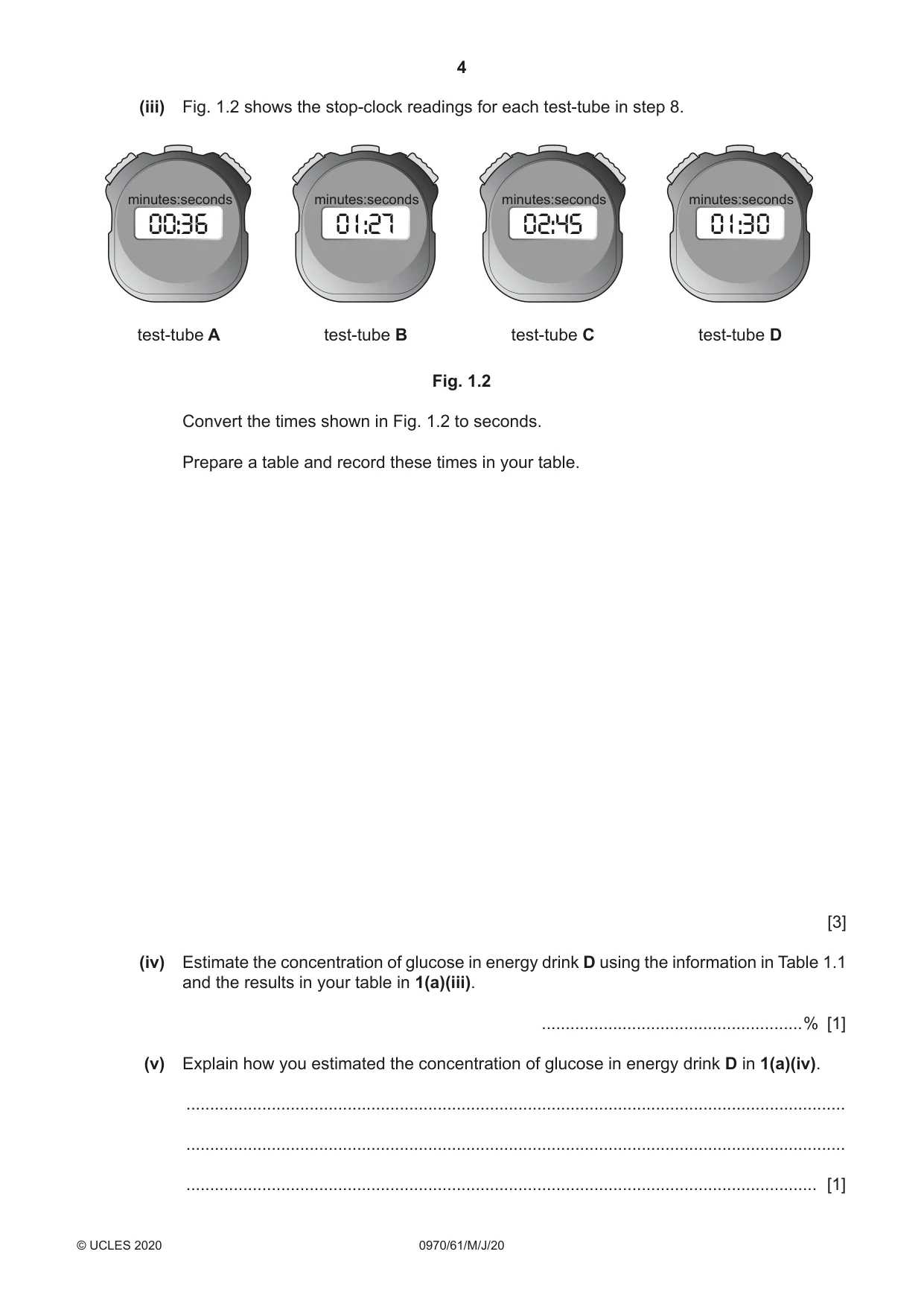 Cambridge IGCSE Biology (9-1) 0970 2020 May/June Paper 6 · Variant 1 question paper, page 4 of 12