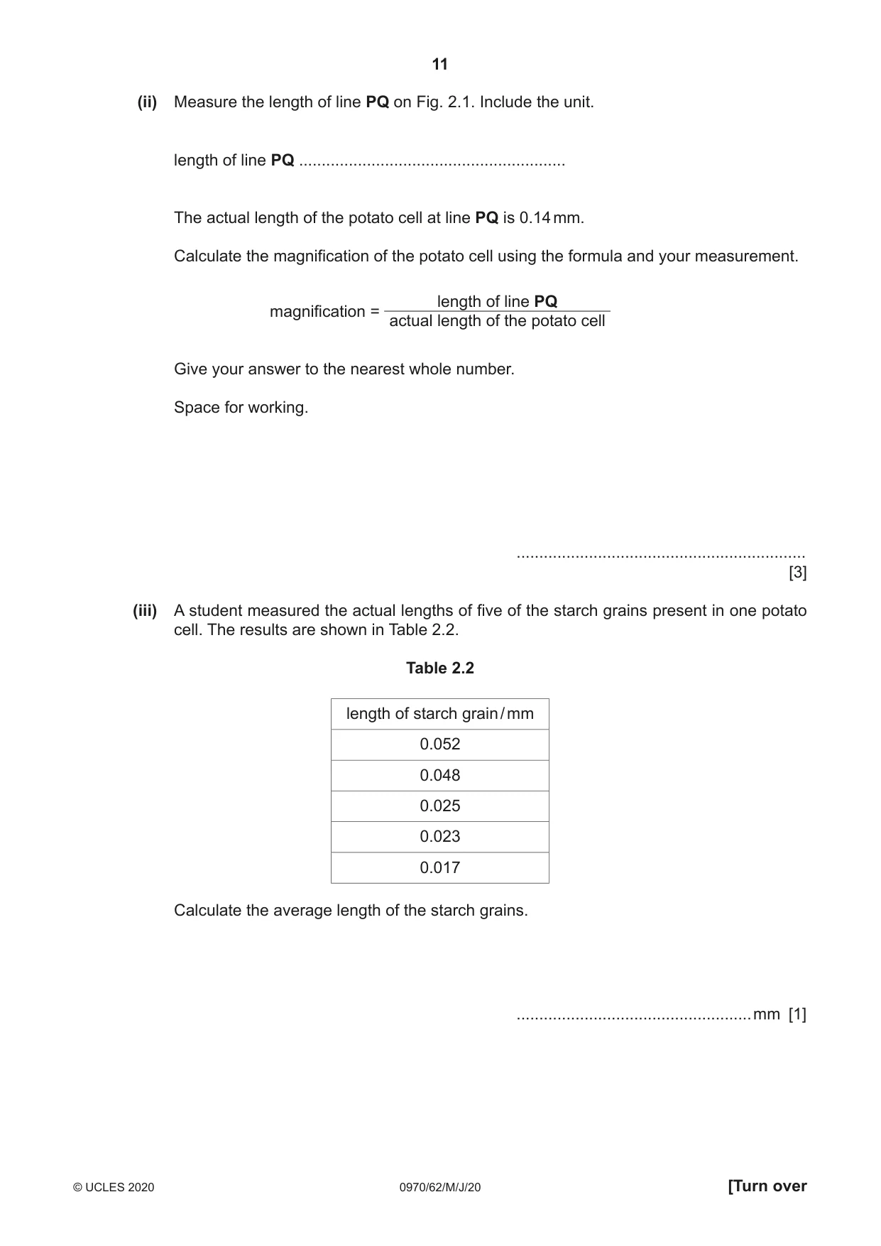 Cambridge IGCSE Biology (9-1) 0970 2020 May/June Paper 6 · Variant 2 question paper, page 11 of 12