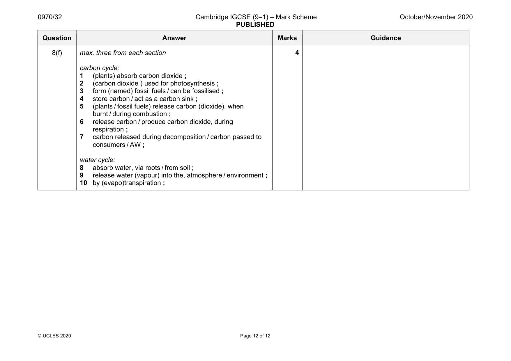Mark scheme, page 12 of 12