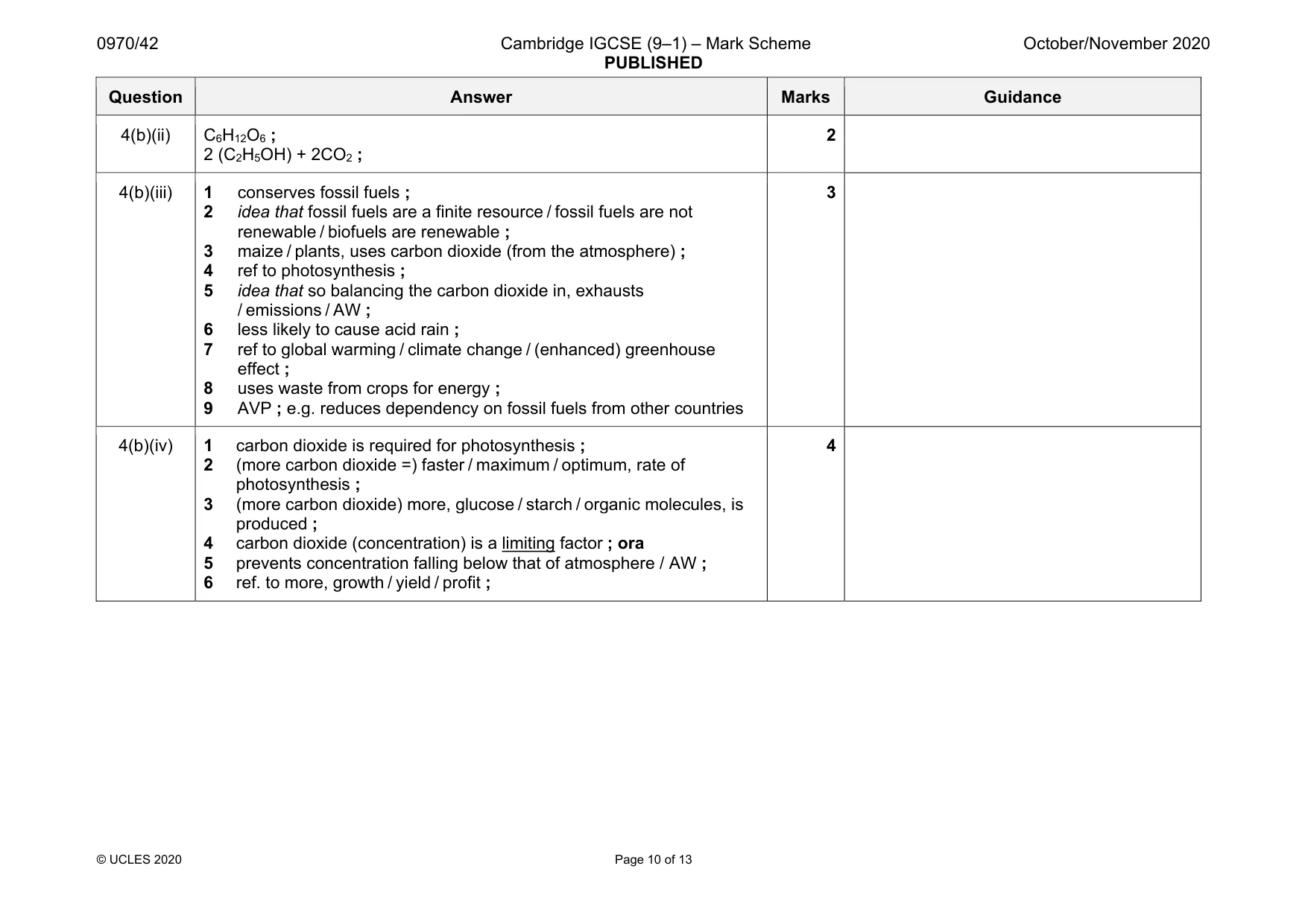 Mark scheme, page 10 of 13