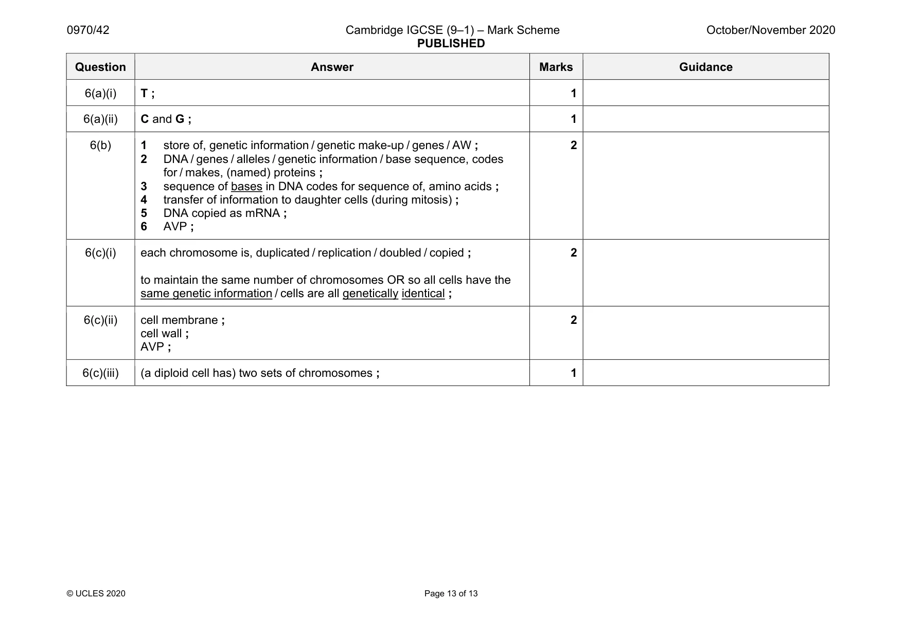 Mark scheme, page 13 of 13