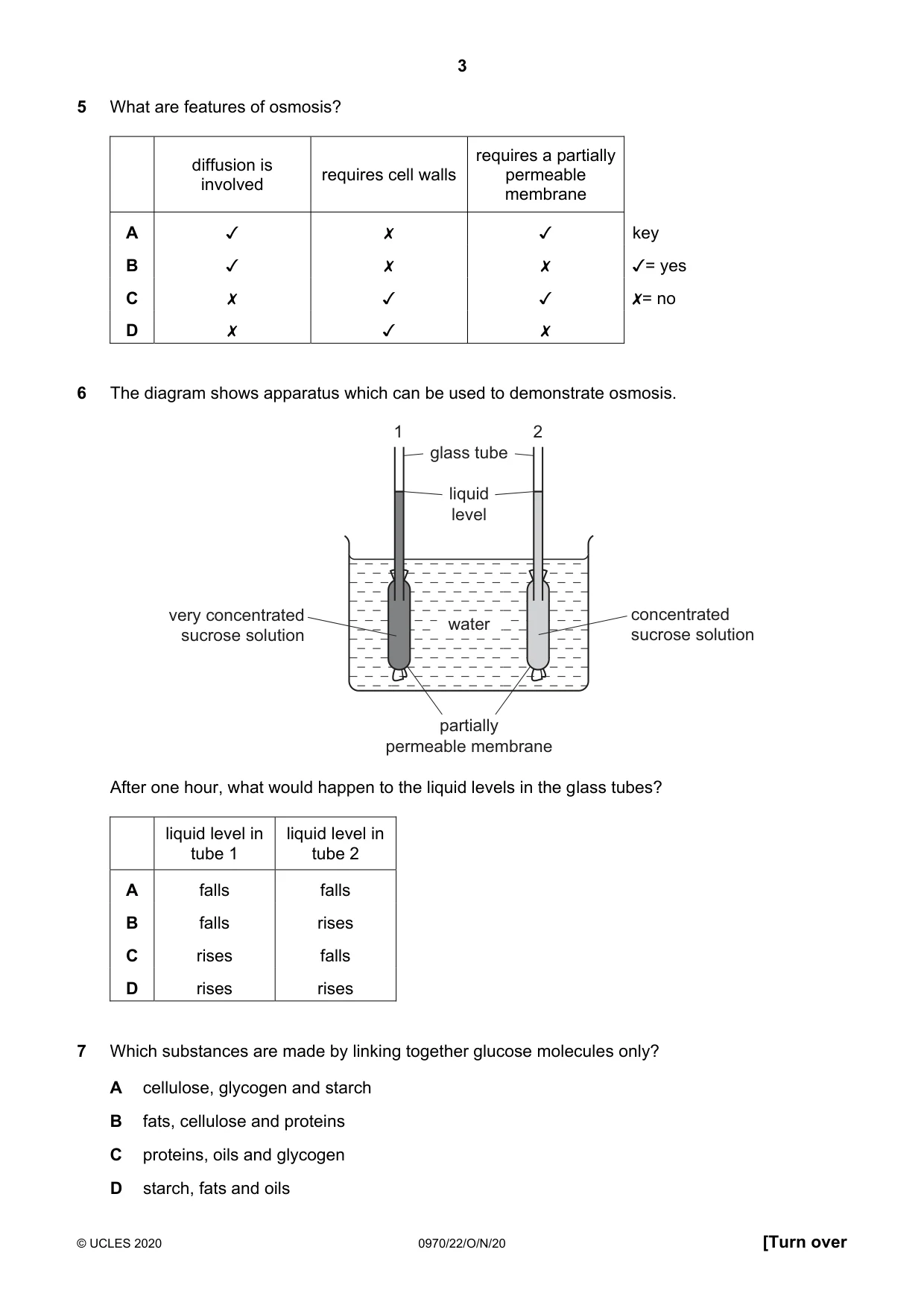 Cambridge IGCSE Biology (9-1) 0970 2020 Oct/Nov Paper 2 · Variant 2 question paper, page 3 of 16