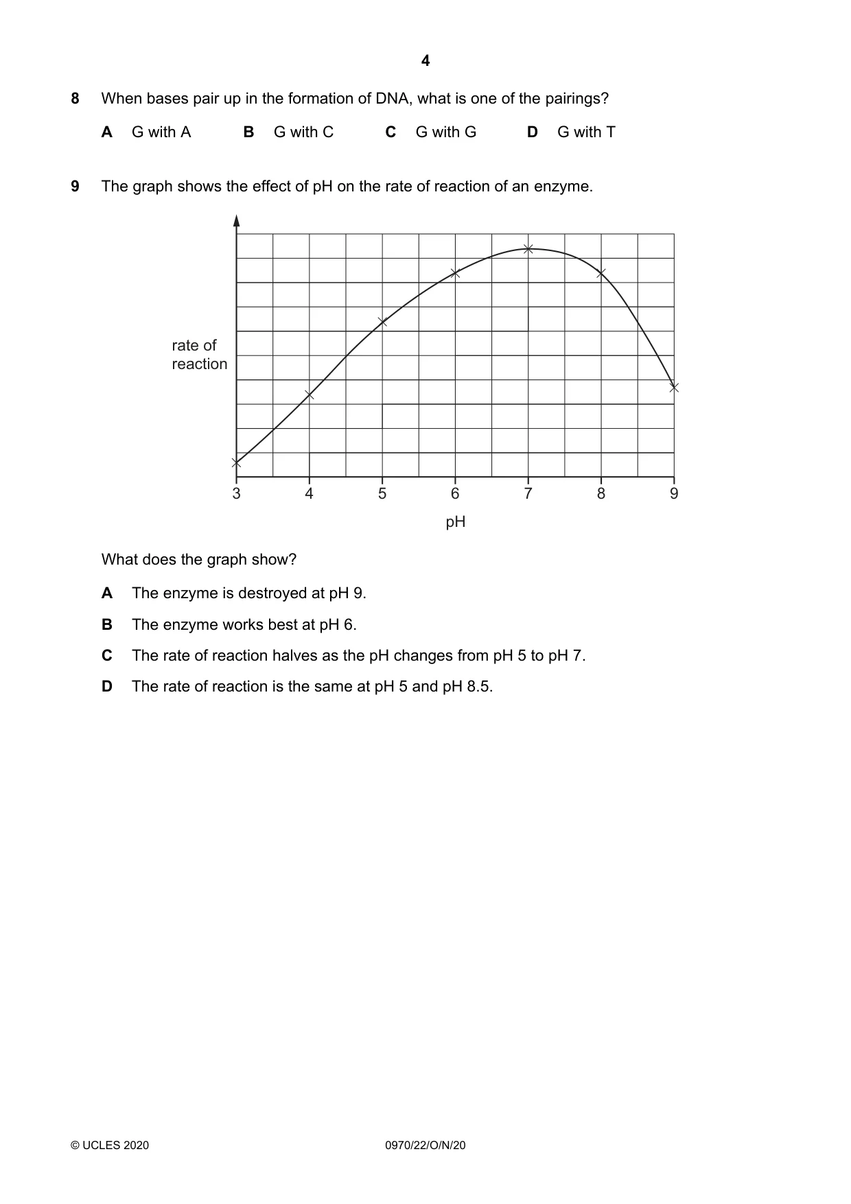Cambridge IGCSE Biology (9-1) 0970 2020 Oct/Nov Paper 2 · Variant 2 question paper, page 4 of 16