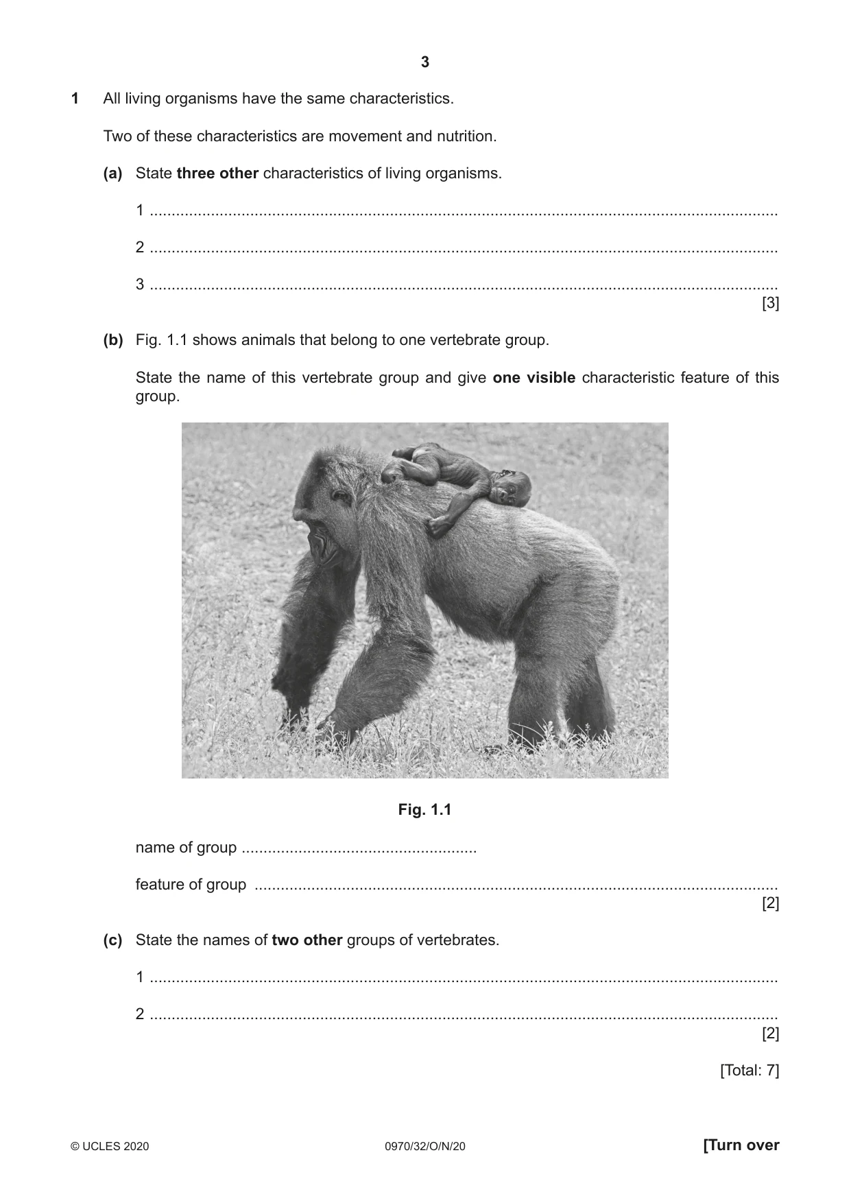 Cambridge IGCSE Biology (9-1) 0970 2020 Oct/Nov Paper 3 · Variant 2 question paper, page 3 of 20