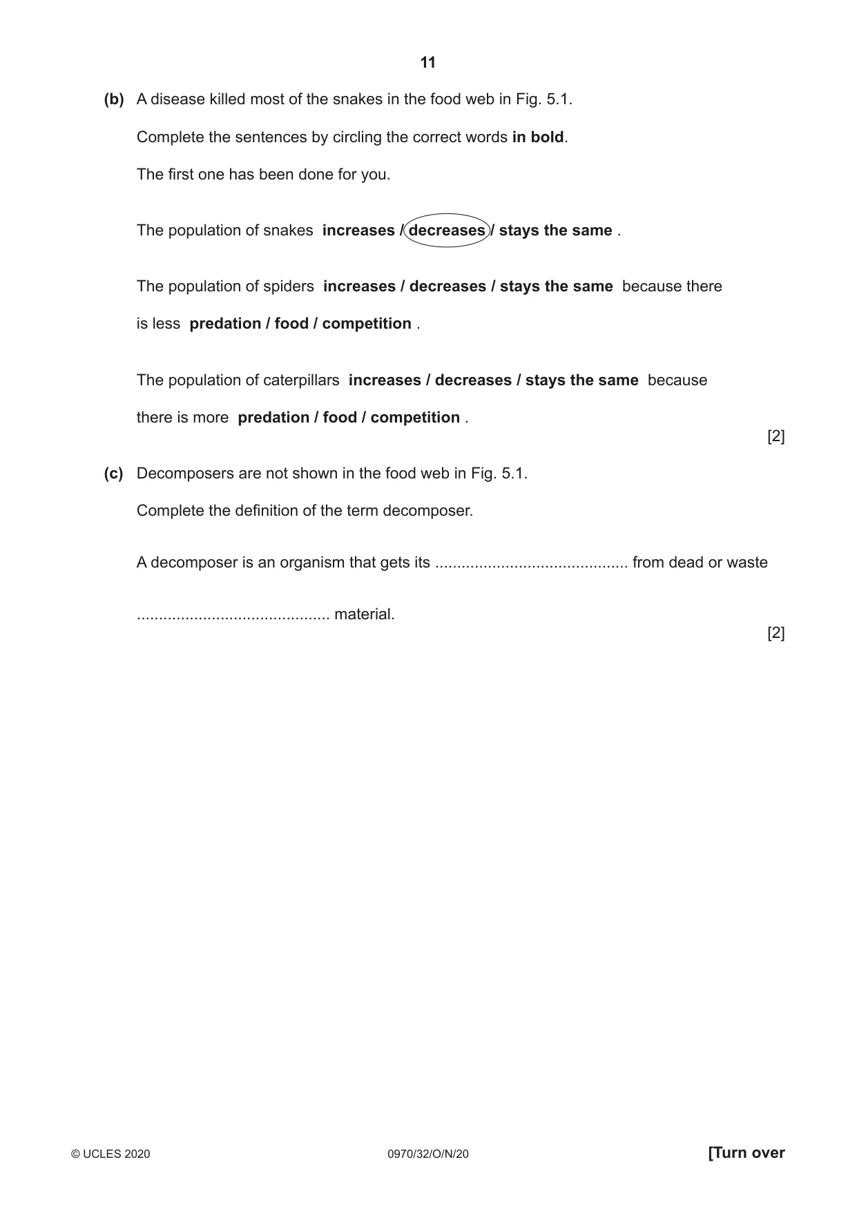 Cambridge IGCSE Biology (9-1) 0970 2020 Oct/Nov Paper 3 · Variant 2 question paper, page 11 of 20